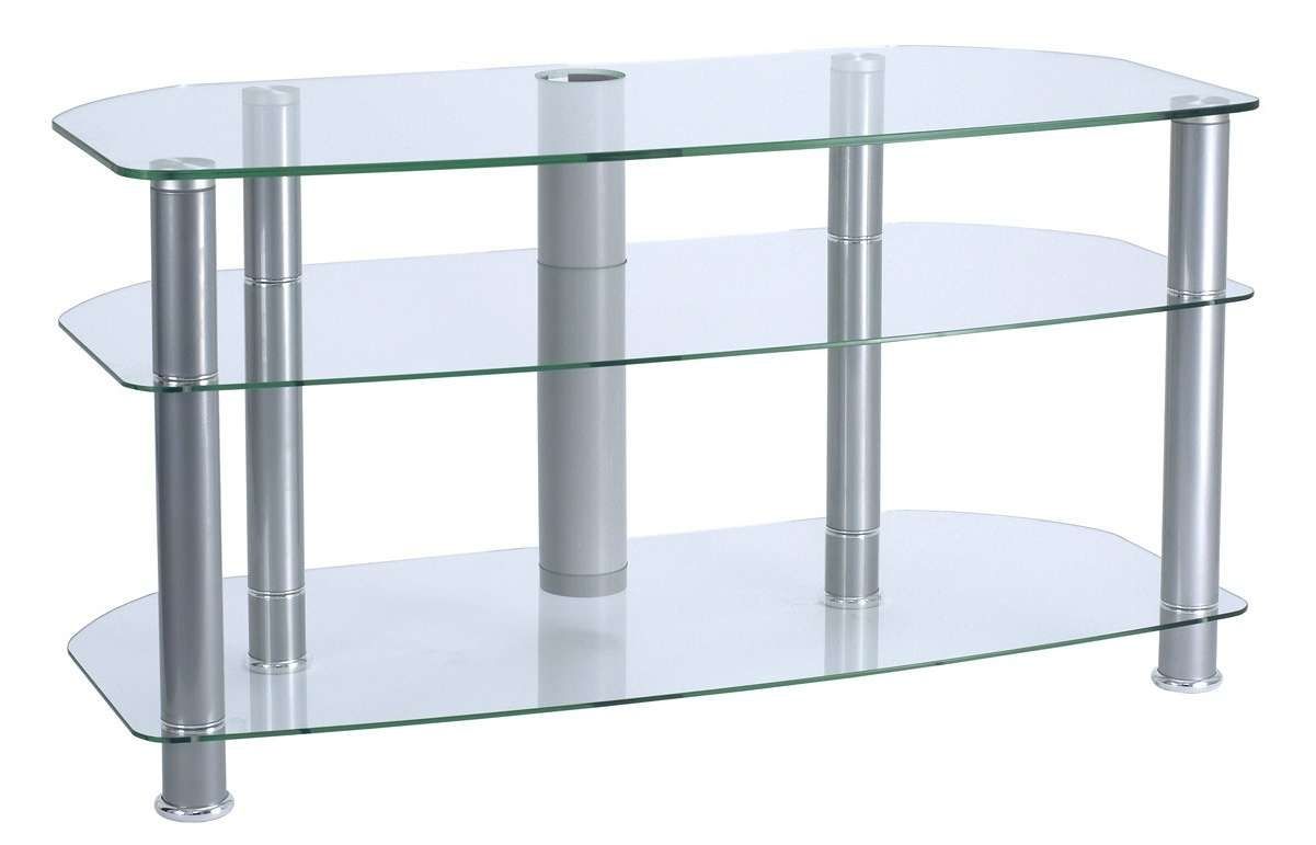Alphason Clear Glass Tv Stand For Up To 42" Tvs Intended For Clear Glass Tv Stands (Gallery 1 of 15)