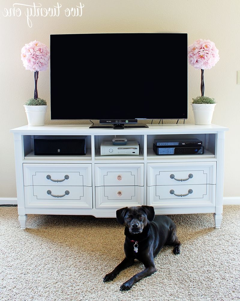 Bedroom Tv Stand Dresser How To Turn A Into Tv Diy Two Twenty One For Dresser And Tv Stands Combination (View 1 of 15)
