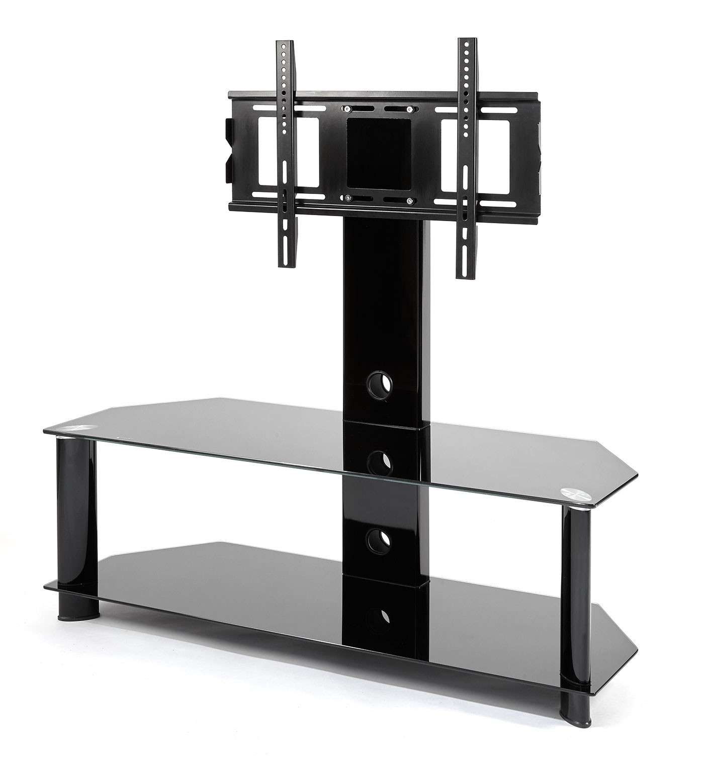 Black Glass Cantilever Tv Stand | Mmt Cb110/2 Inside Cantilever Tv Stands (View 15 of 15)
