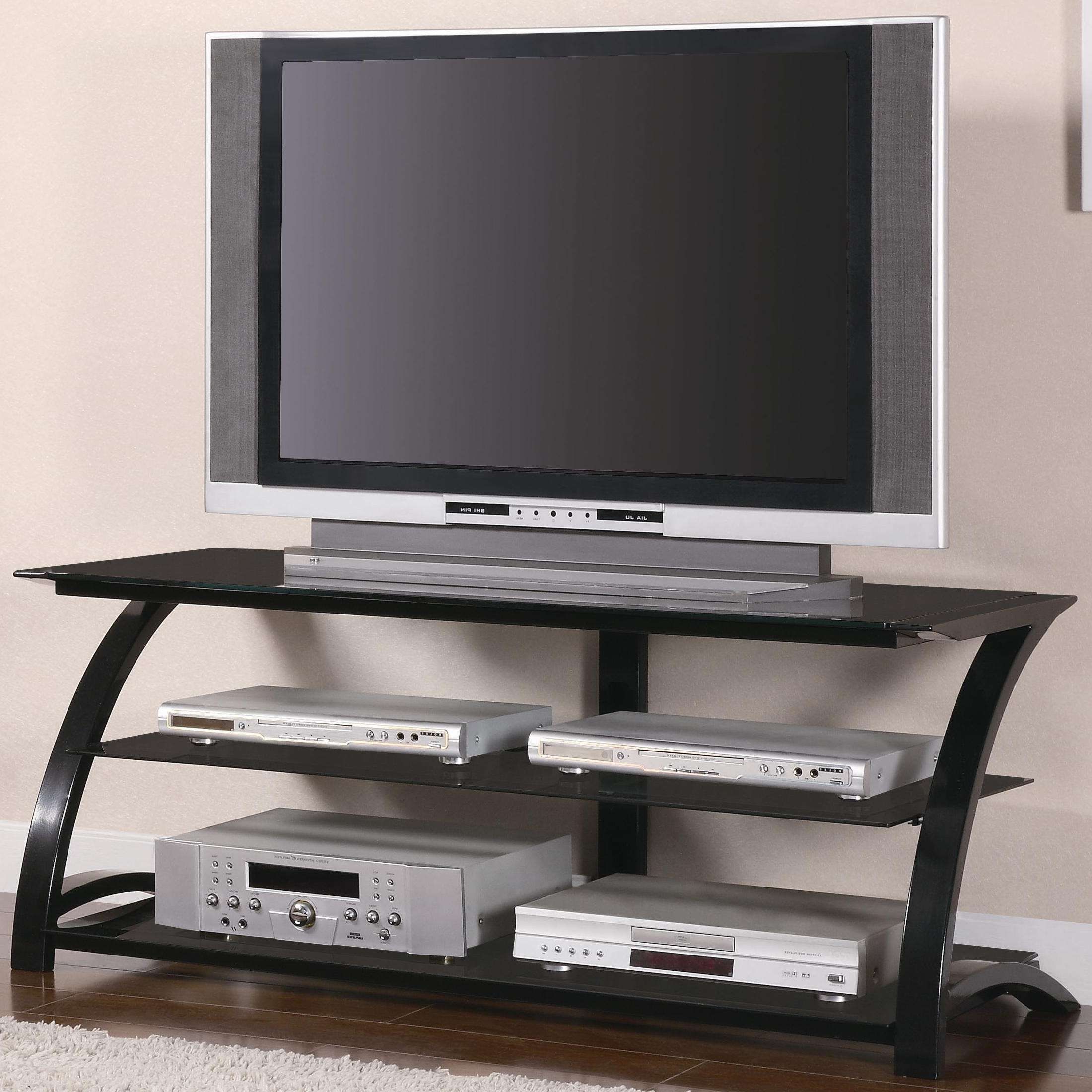 Coaster Tv Stands Contemporary Metal And Glass Media Console Intended For Contemporary Glass Tv Stands (View 1 of 15)