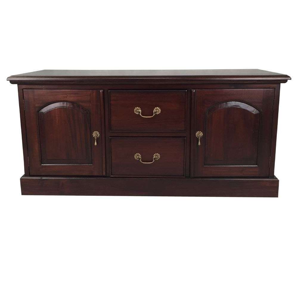 Colonial Style Mahogany Wood 2 Door Tv Cabinet / Stand With Regarding Mahogany Tv Stands Furniture (View 6 of 15)