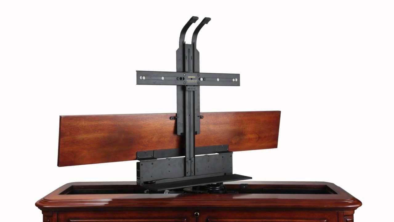 Crystal Pointe Brown 360 Swivel End Of Bed Tv Lift Cabinet – Youtube Regarding Tv Stands Swivel Mount (Gallery 6 of 15)