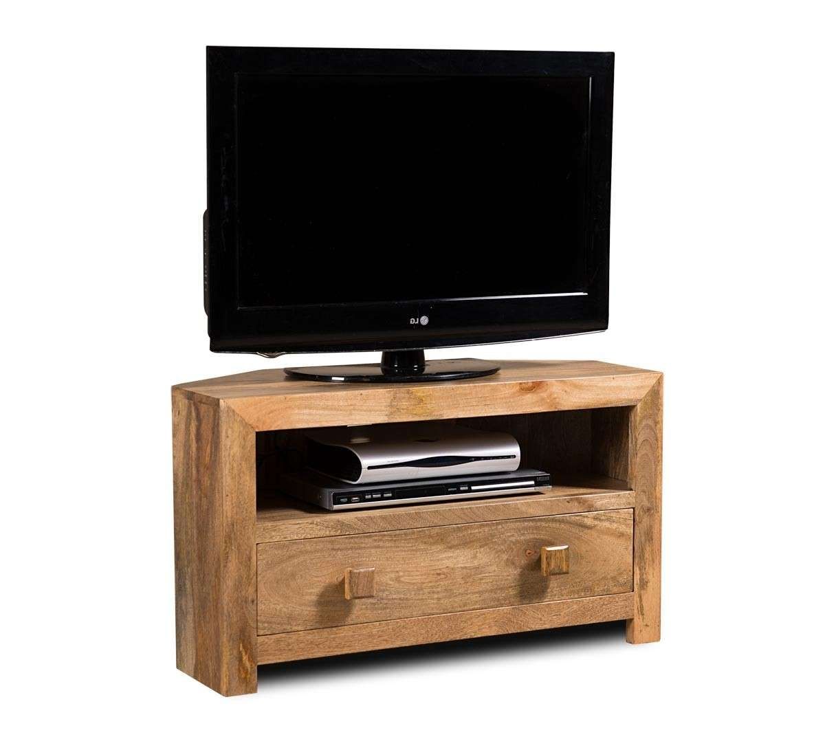 Dakota Light Mango Small Corner Tv Stand | Casa Bella Furniture Uk In Wooden Corner Tv Cabinets (Gallery 10 of 20)