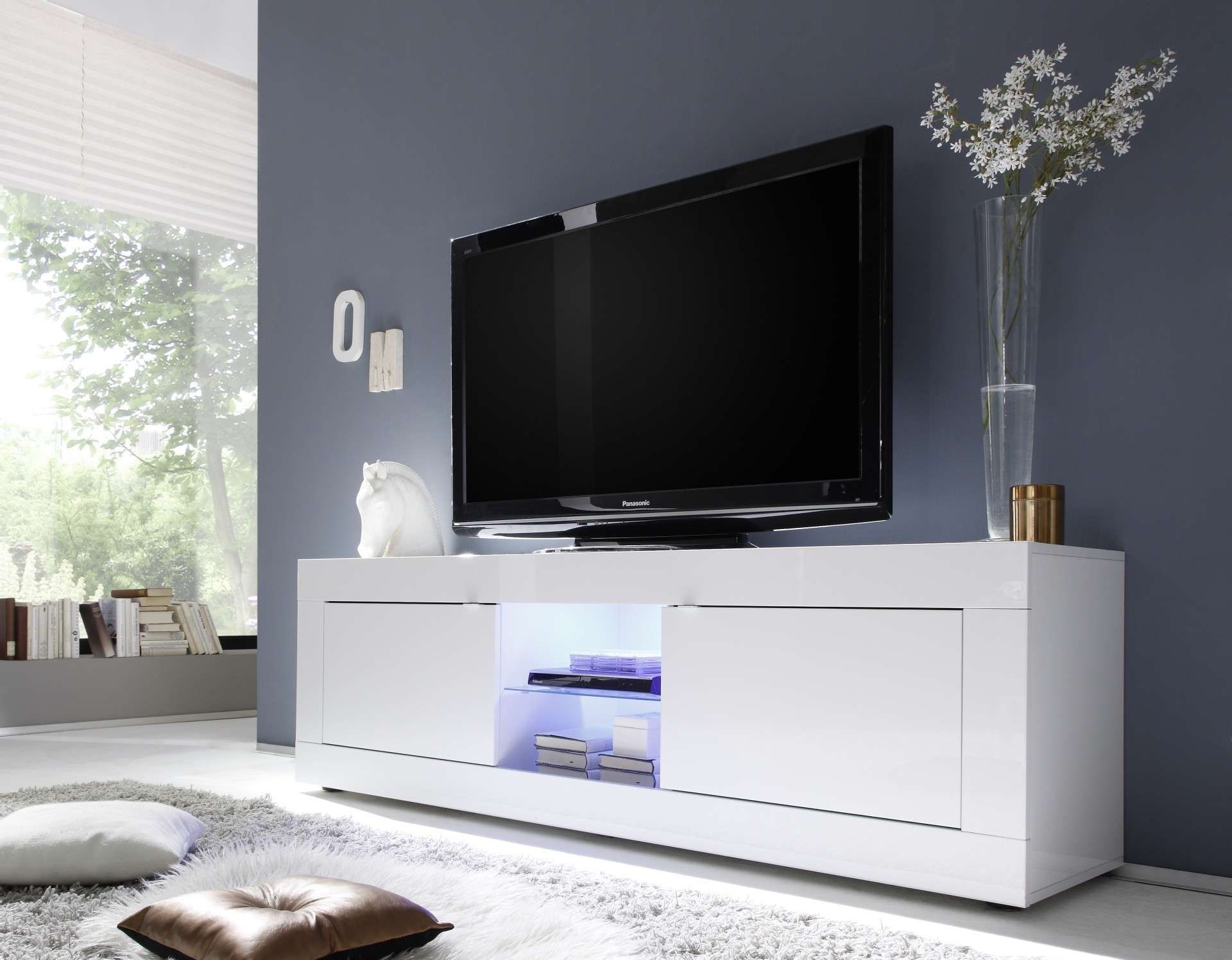 Dolcevita Ii Gloss Tv Stand – Tv Stands – Sena Home Furniture With White Gloss Tv Cabinets (Gallery 1 of 20)