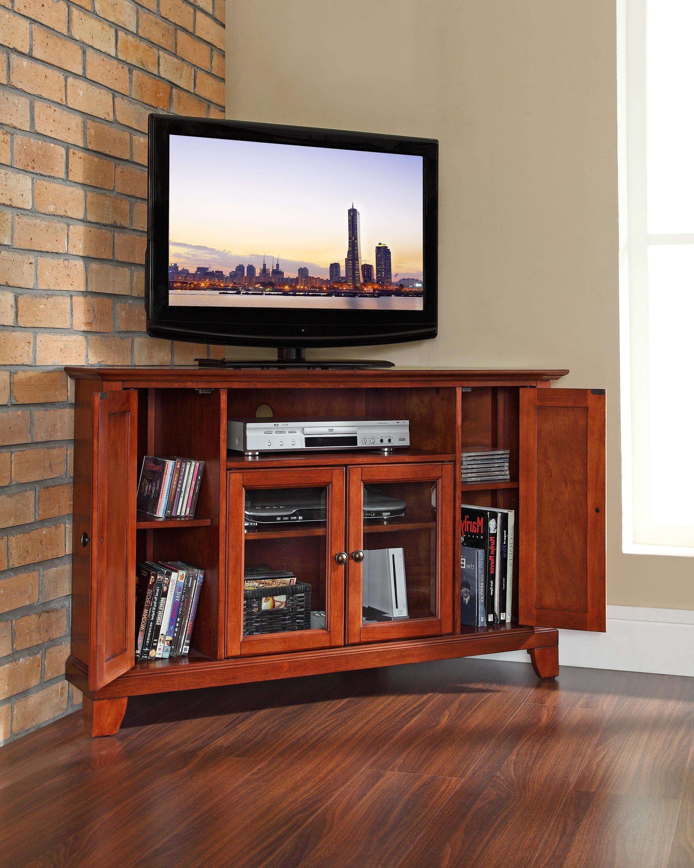 Furniture. The Best Collection Of Big Screen Tv Stands For Home Within Corner Tv Cabinets For Flat Screens With Doors (Gallery 20 of 20)