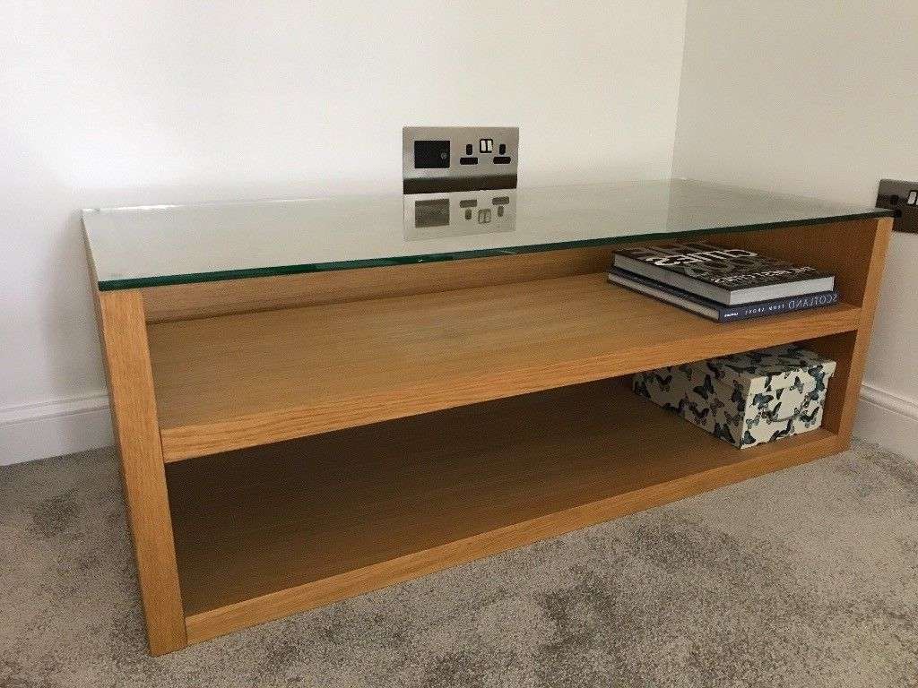 Habitat Oak Veneer Glass Top Tv Stand | In South Queensferry Intended For Glass And Oak Tv Stands (View 8 of 15)
