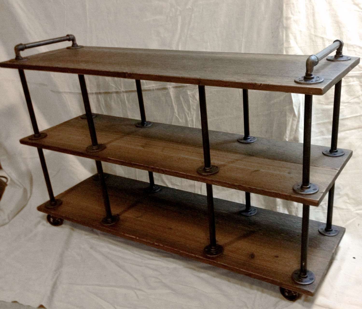 Industrial Tv Stand, Iron And Wood, For 46 To 52 Tvs Regarding Industrial Tv Stands (View 1 of 15)