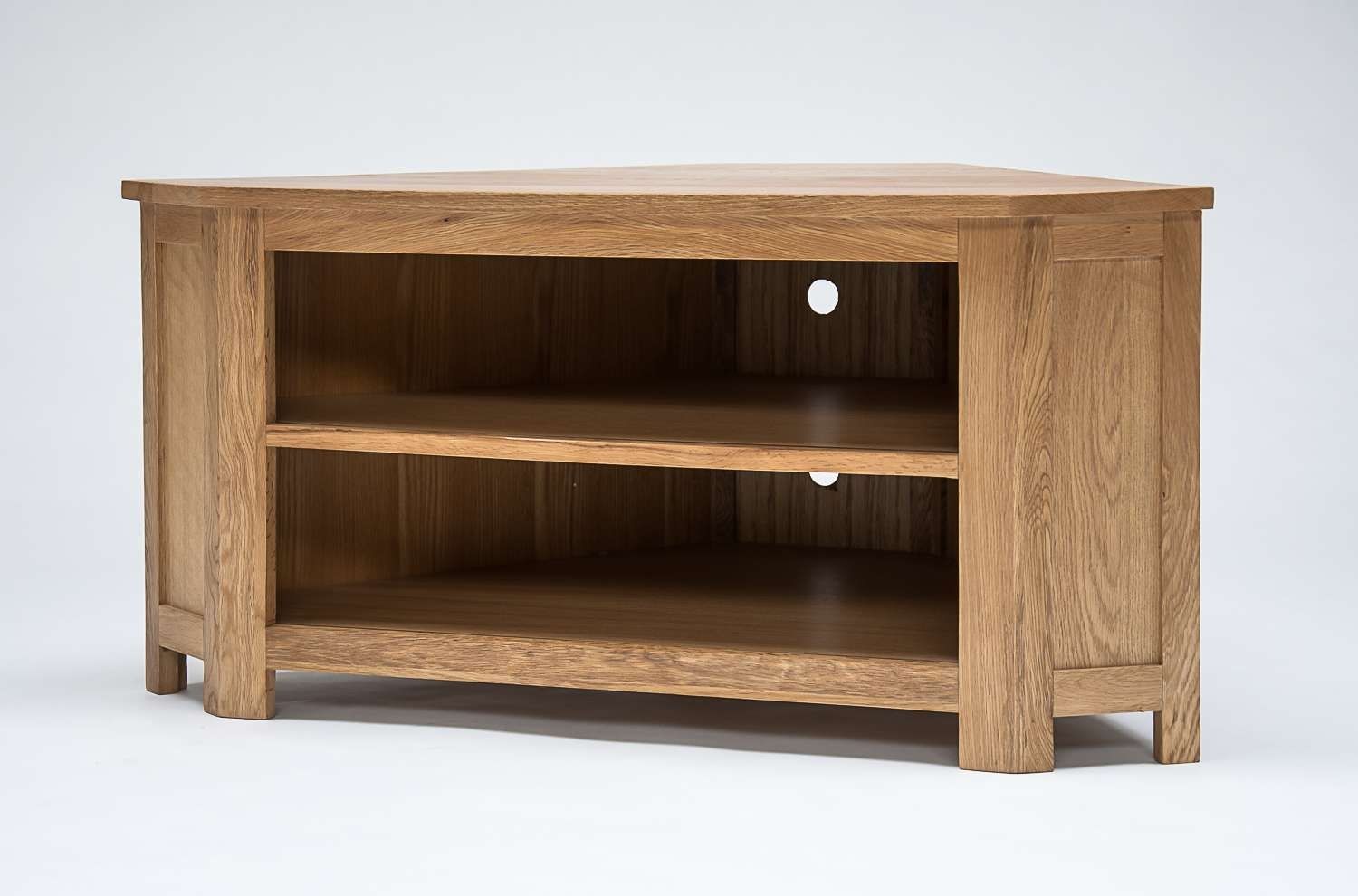 Lansdown Oak Low Corner Tv Cabinet | Oak Furniture Solutions Intended For Dark Wood Corner Tv Cabinets (Gallery 20 of 20)