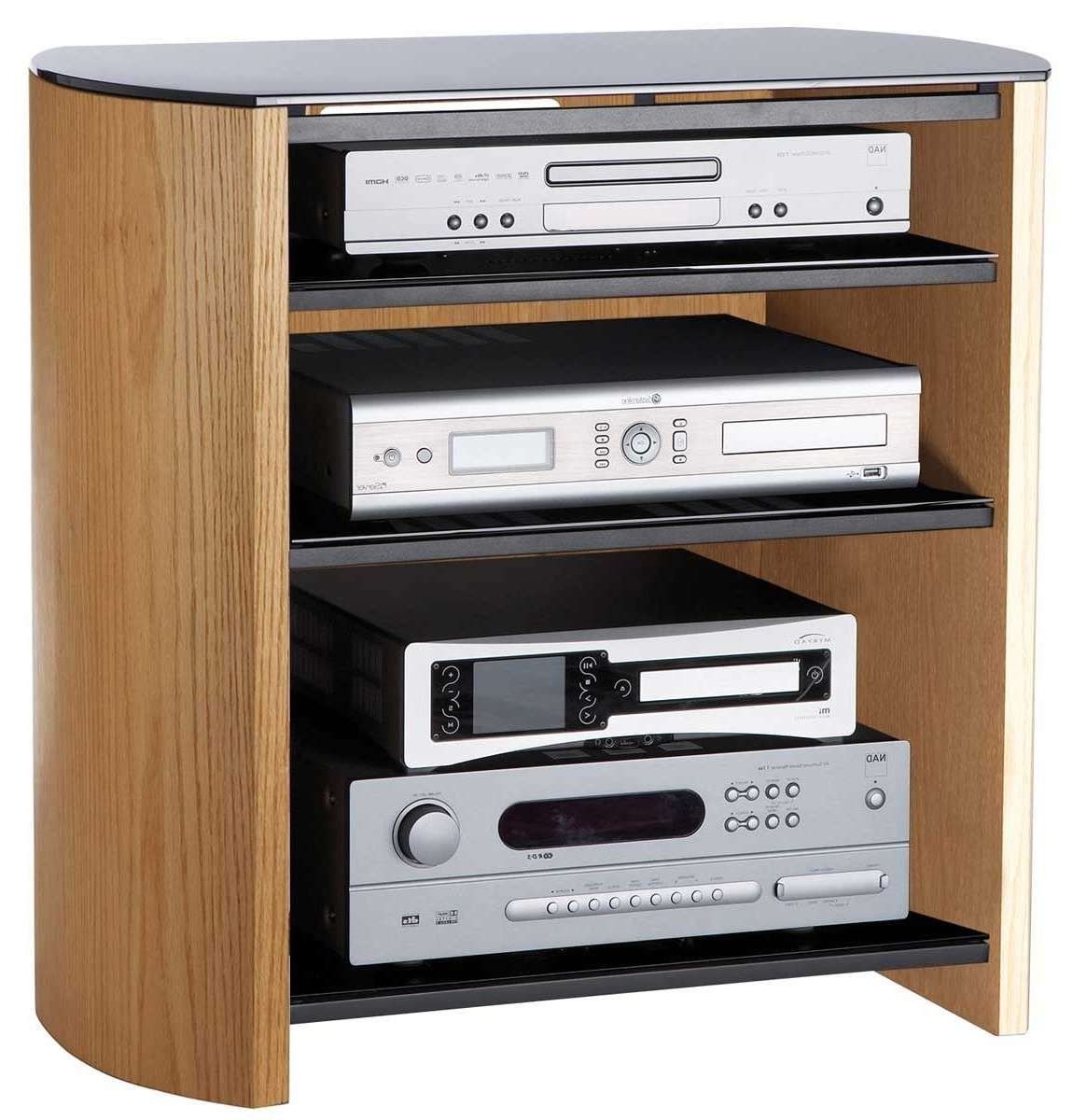 Light Oak Veneer Lcd Tv Stand With 4 Shelves, Fw750 4 Lo B Intended For Oak Veneer Tv Stands (View 13 of 15)