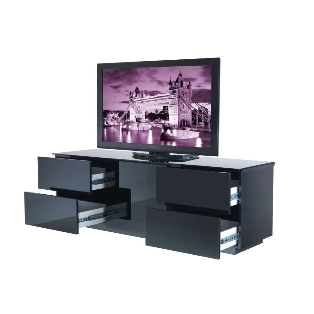 London Designer High Gloss Black T.v Stand | Allans Furniture In Shiny Black Tv Stands (Gallery 4 of 15)