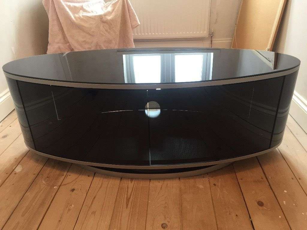 Luna High Black Gloss Oval Tv Stand | In Northfield, West Midlands Within Oval Tv Stands (View 15 of 20)