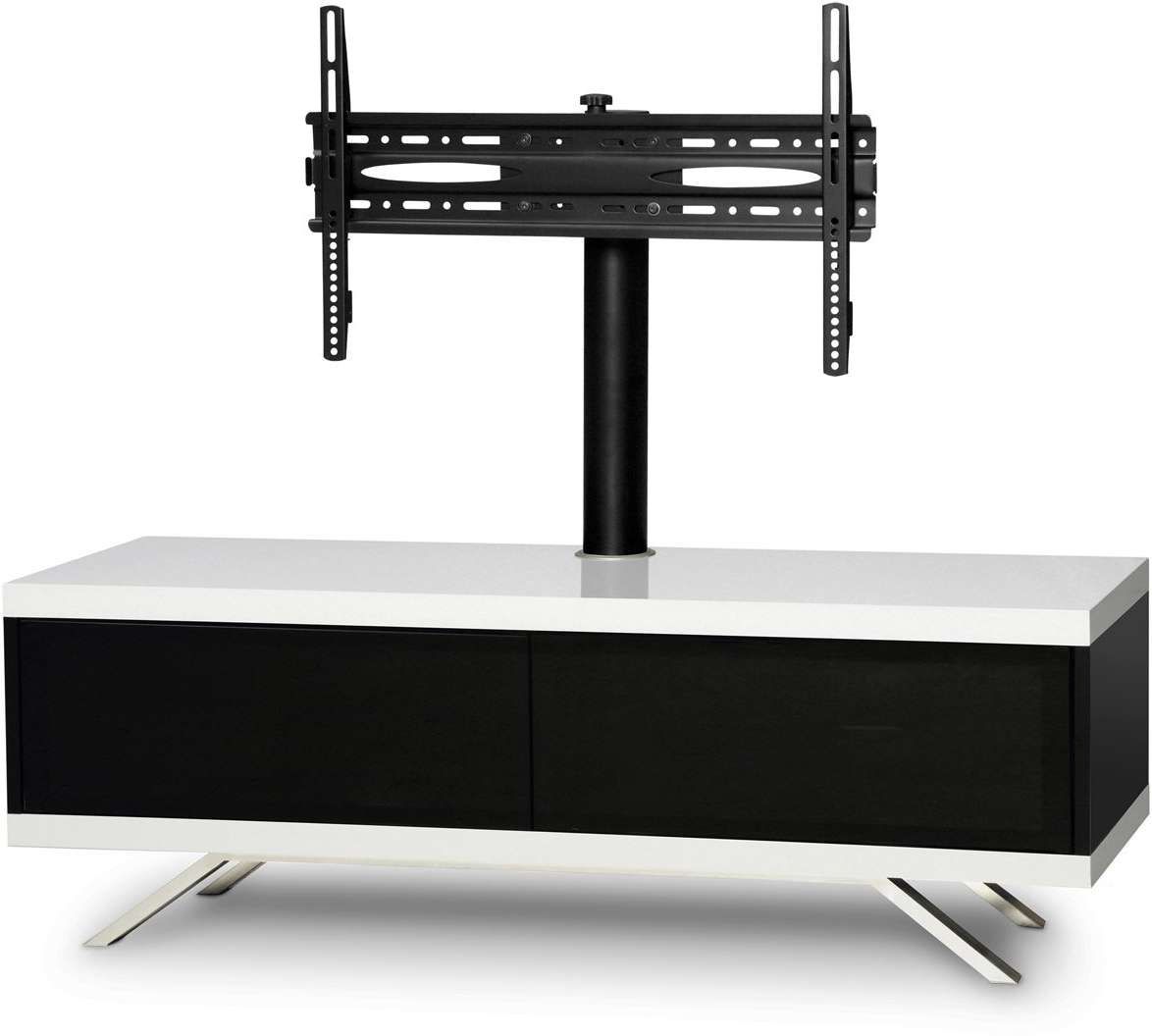 Mda Designs Tucana Wht Bkt Tv Stands Intended For White Cantilever Tv Stands (View 4 of 20)