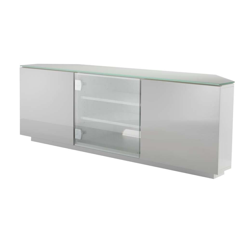 Milan White Gloss Corner T.v Stand With White Glass | Allans Regarding White Glass Tv Stands (Gallery 5 of 15)