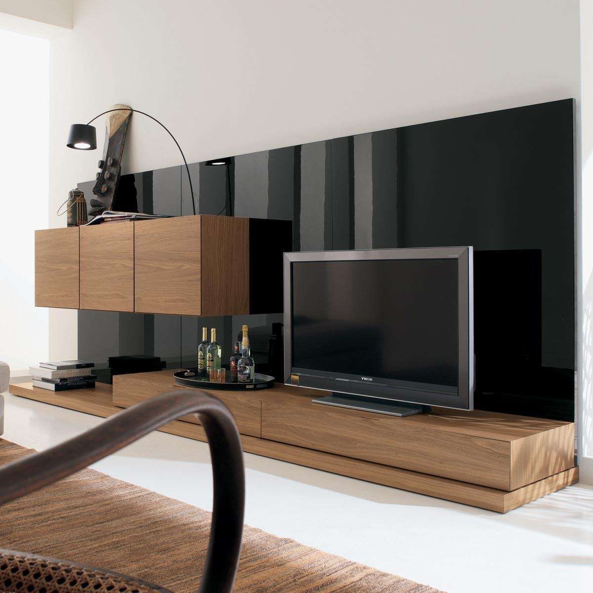 Modern Nature Wood Big Screen Tv Stand Wall Mounted Living Room In Big Tv Stands Furniture (View 7 of 15)