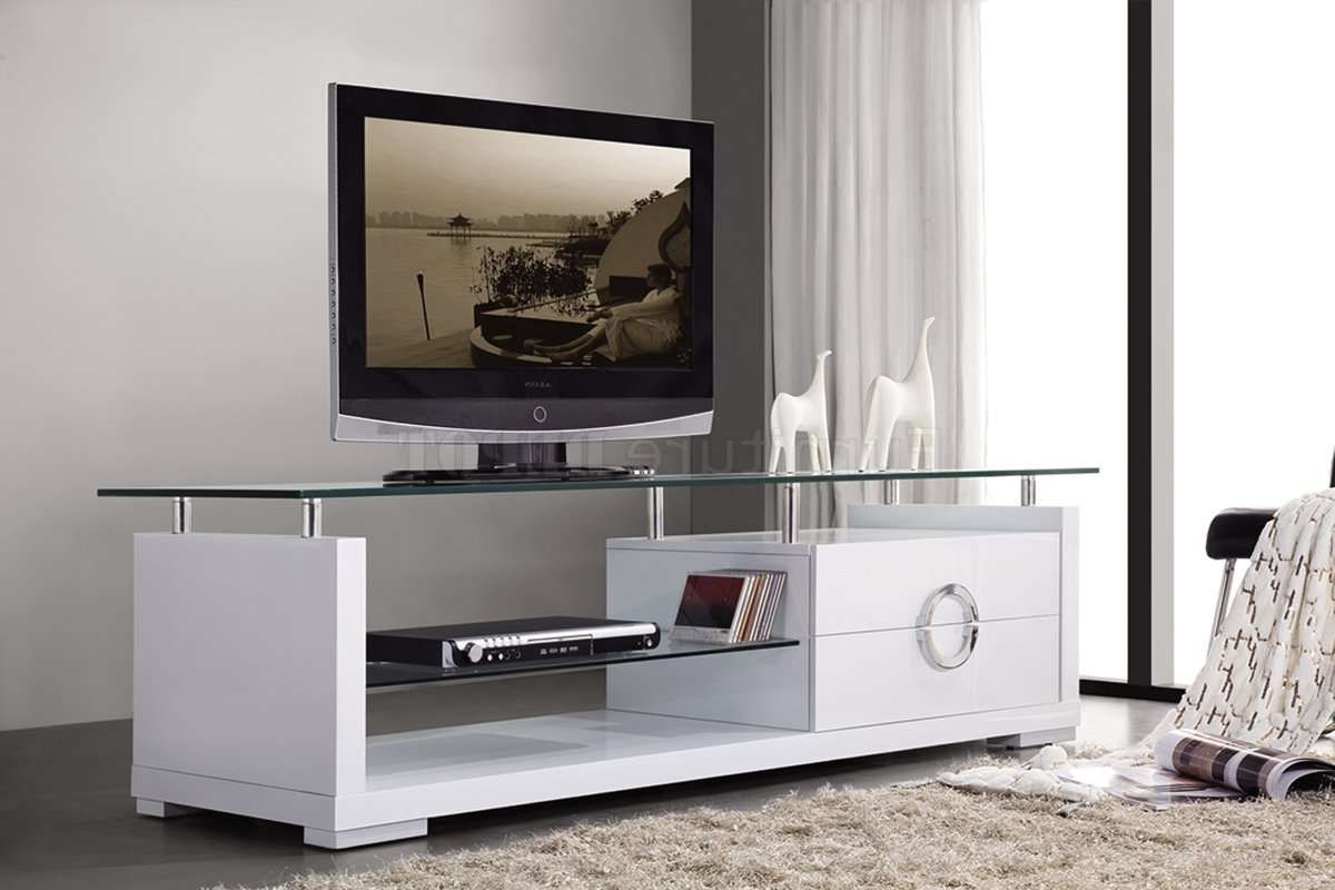 Modern Tv Stands With Glass Top Pertaining To Modern Glass Tv Stands (View 6 of 15)