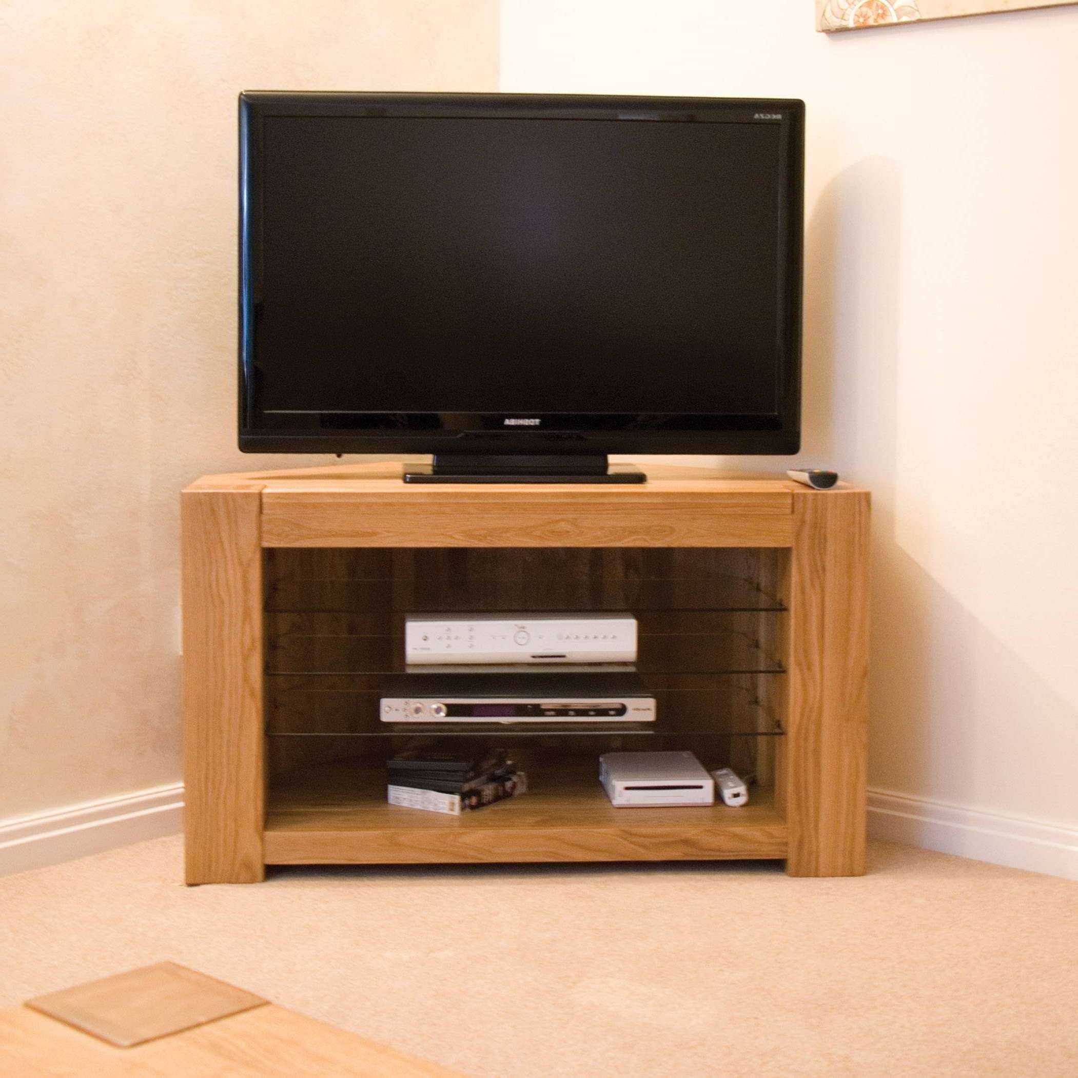 Padova Solid Oak Furniture Corner Television Cabinet Stand Unit | Ebay In Solid Oak Corner Tv Cabinets (View 14 of 20)