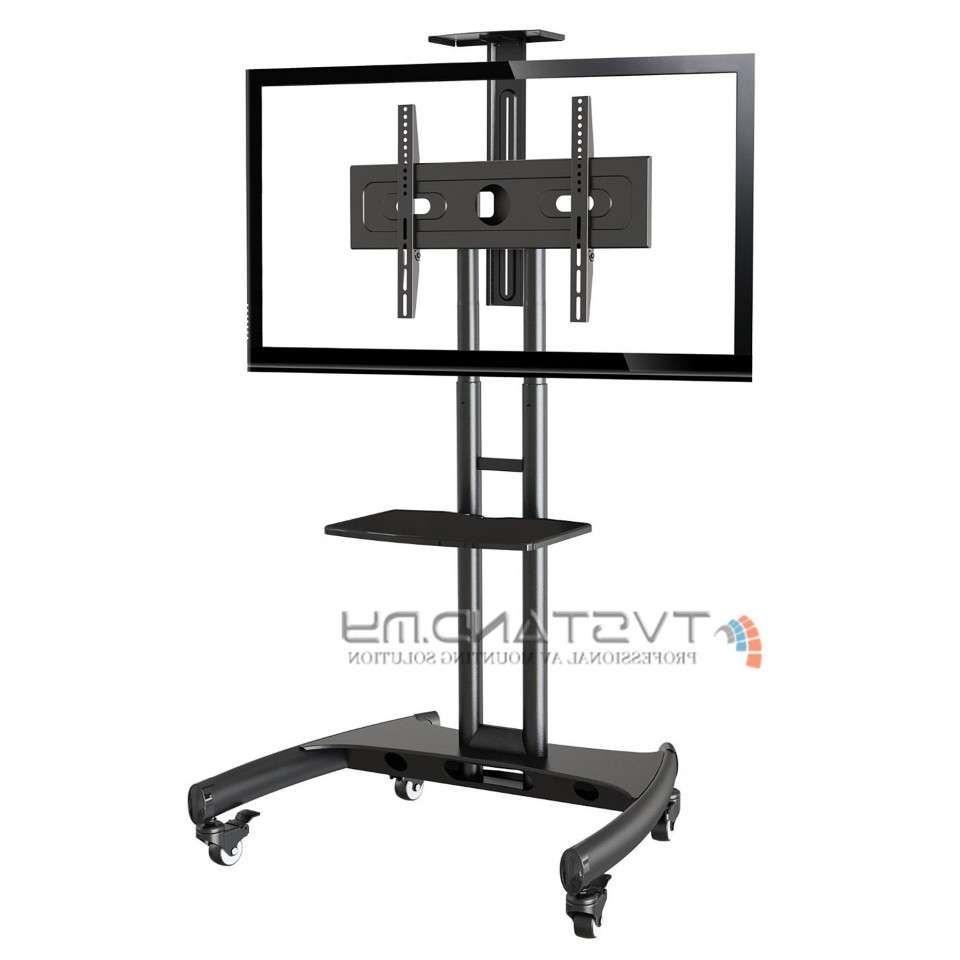 Portable Led/lcd Tv Stand Single Black Upto 40" – 60" – Ts101 Blk With Regard To Single Tv Stands (View 1 of 15)