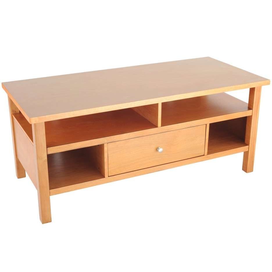 Rectangle Light Brown Wooden Tv Stand With Four Shelves Also Within Light Colored Tv Stands (View 1 of 15)