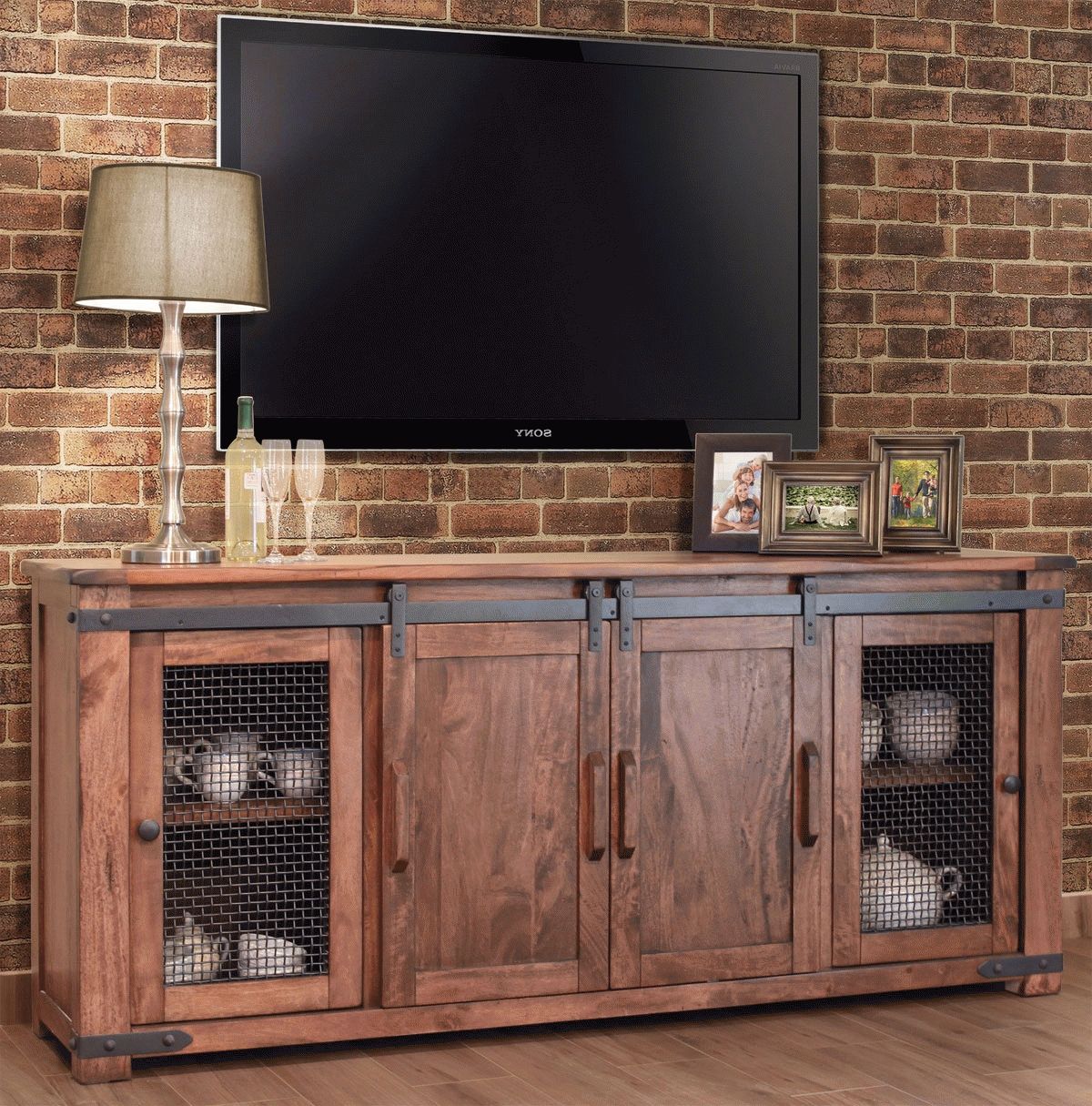 Rustic 80" Tv Stand, Barn Door Rustic Tv Stand For Tv Stands Cabinets (View 15 of 15)