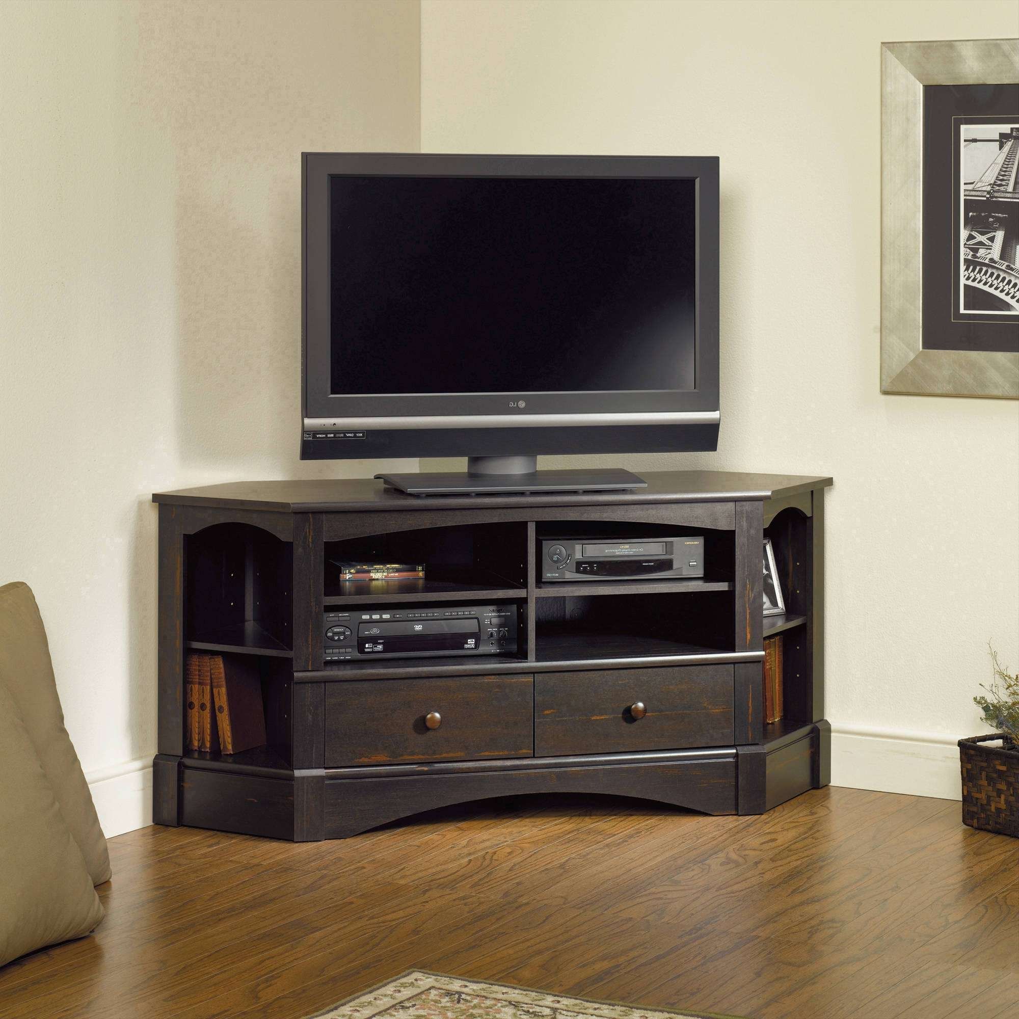 Sauder Harbor View Corner Entertainment Credenza For Tvs Up To 42 Pertaining To Corner Tv Stands For 46 Inch Flat Screen (View 1 of 15)