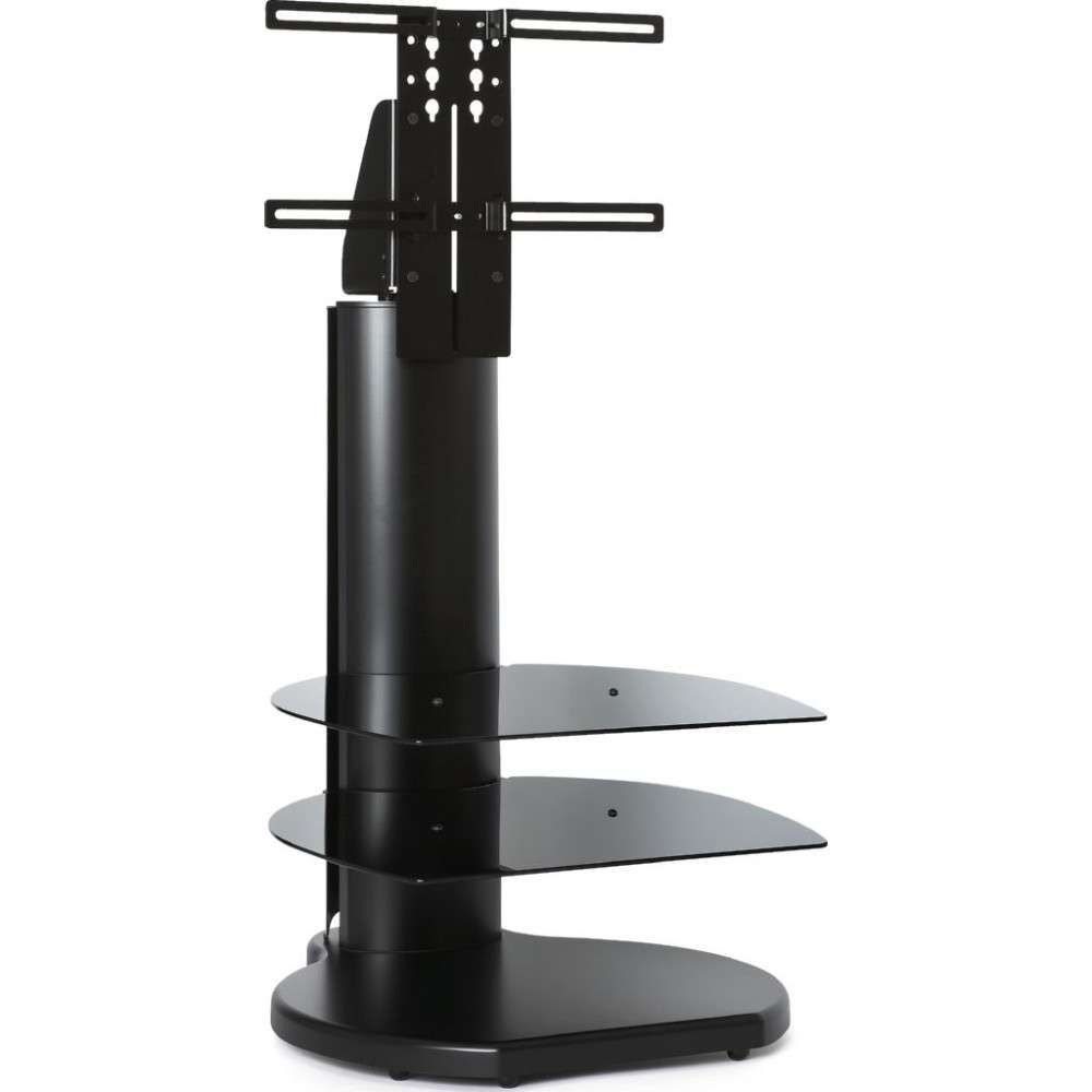 Slim Compact Small Round Black Tv Stand Bracket Mount Regarding Off Wall Tv Stands (View 13 of 15)