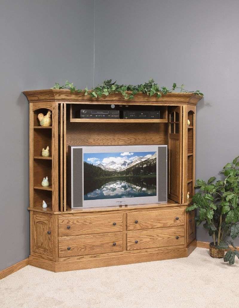 Tv Armoire Cabinet Wooden Corner : Unique Idea Tv Armoire Cabinet For Wooden Corner Tv Stands (View 10 of 15)