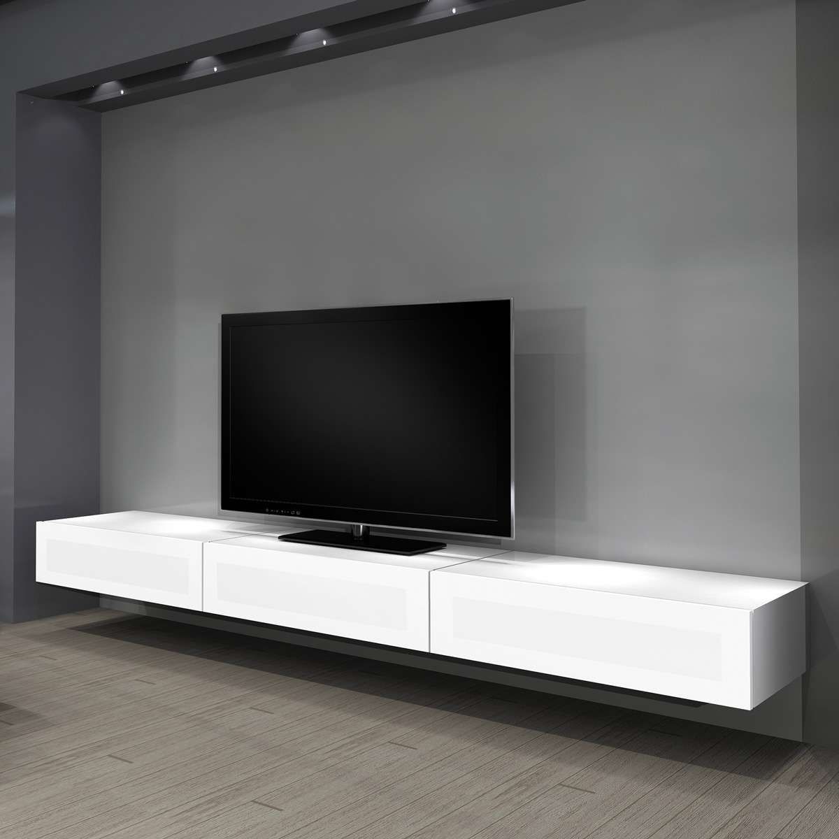 Featured Photo of 2024 Latest White Wall Mounted Tv Stands
