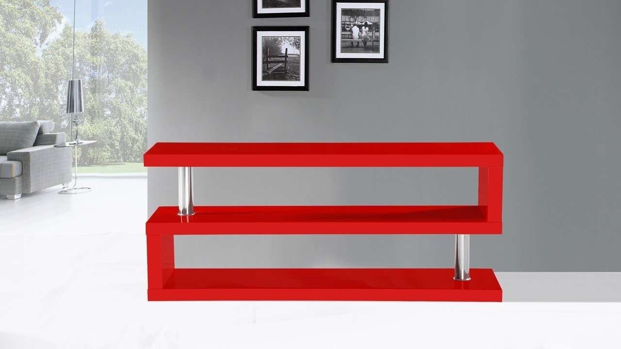 Featured Photo of 15 Best Ideas Red Gloss Tv Stands