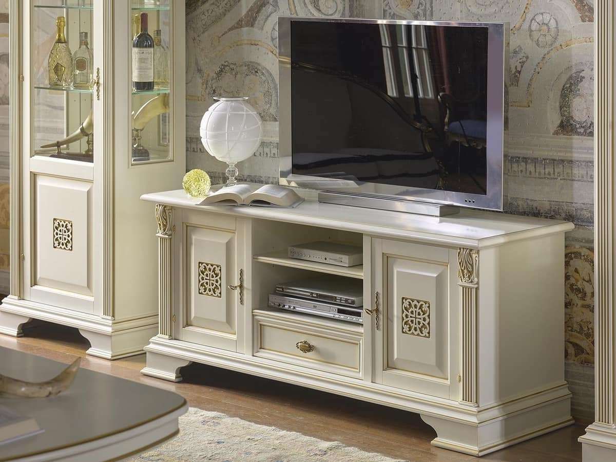 Tv Stand With 2 Doors And 1 Drawer, In Luxury Classic Style Inside Classic Tv Stands (View 1 of 20)