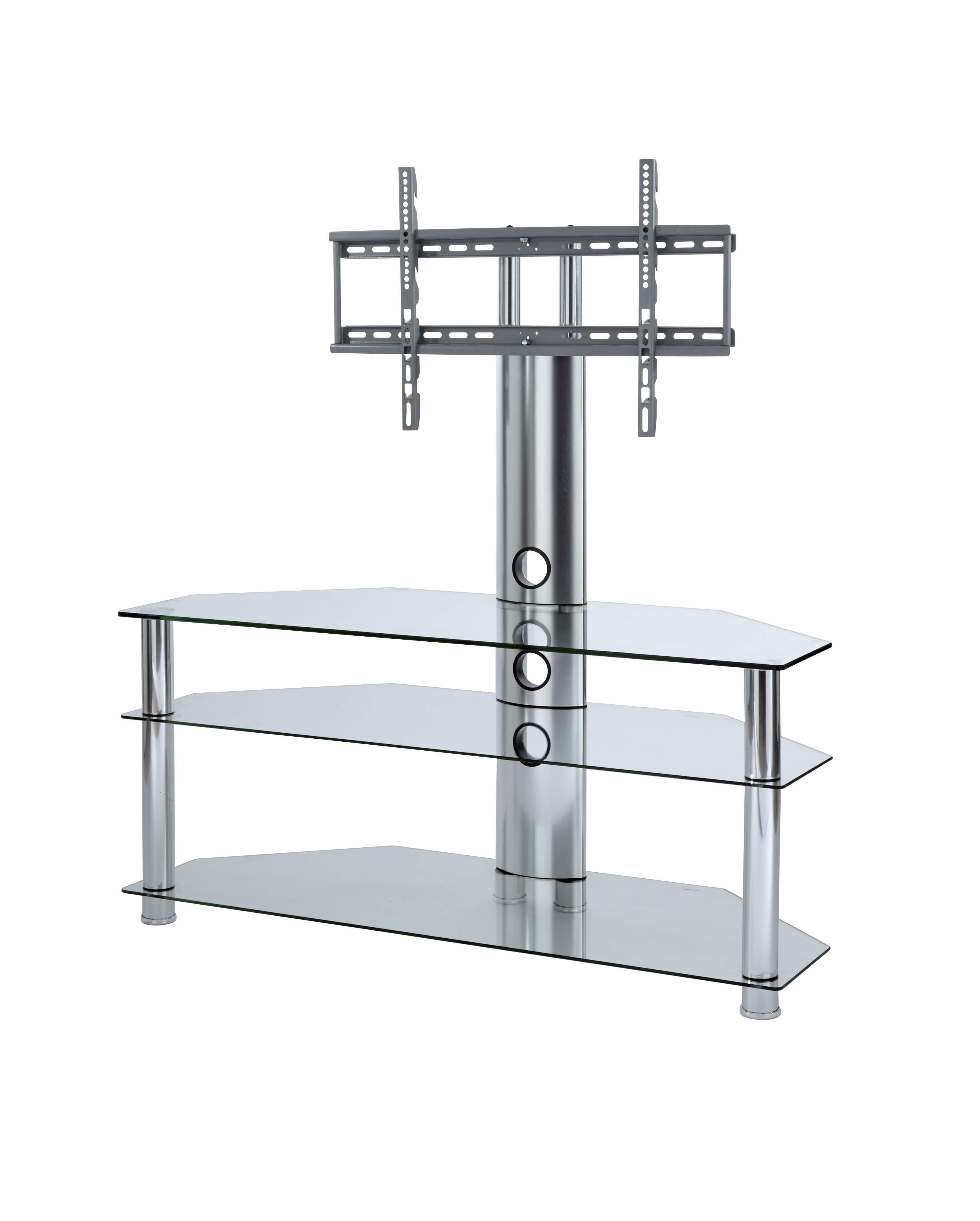Tv Stand With Mount | Clear Glass Cantilever Tv Stand Intended For Clear Glass Tv Stands (Gallery 5 of 15)