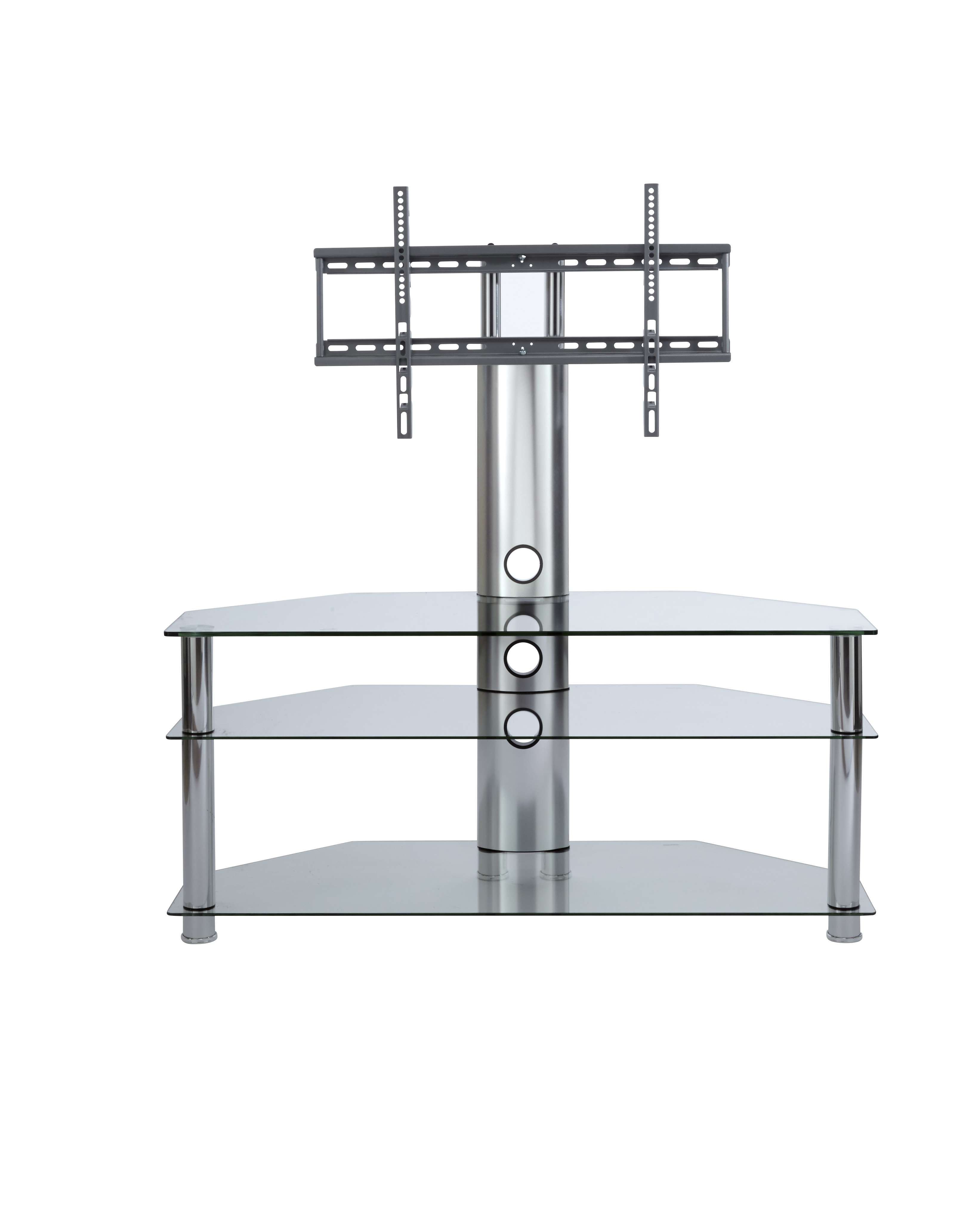 Tv Stand With Mount | Clear Glass Cantilever Tv Stand Throughout Cantilever Glass Tv Stands (Gallery 1 of 20)