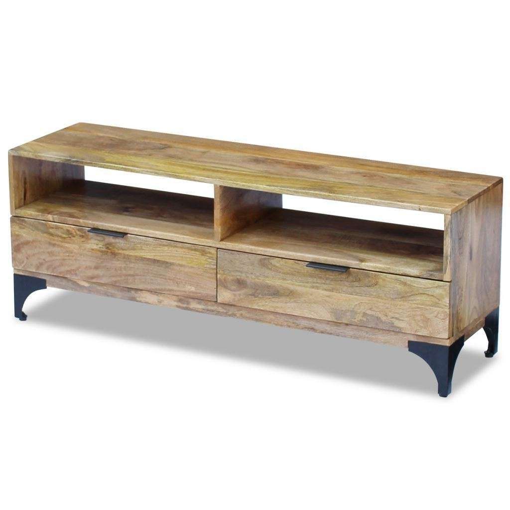 Vidaxl Solid Mango Wood Tv Stand Unit Sideboard Console Table Inside Mango Wood Tv Stands (View 13 of 15)