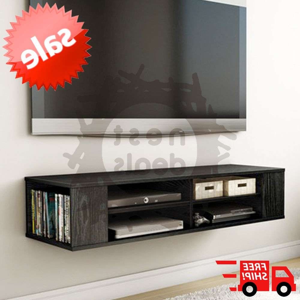 Wall Mount Media Center Shelf Floating Entertainment Console Tv Regarding Floating Glass Tv Stands (View 4 of 15)