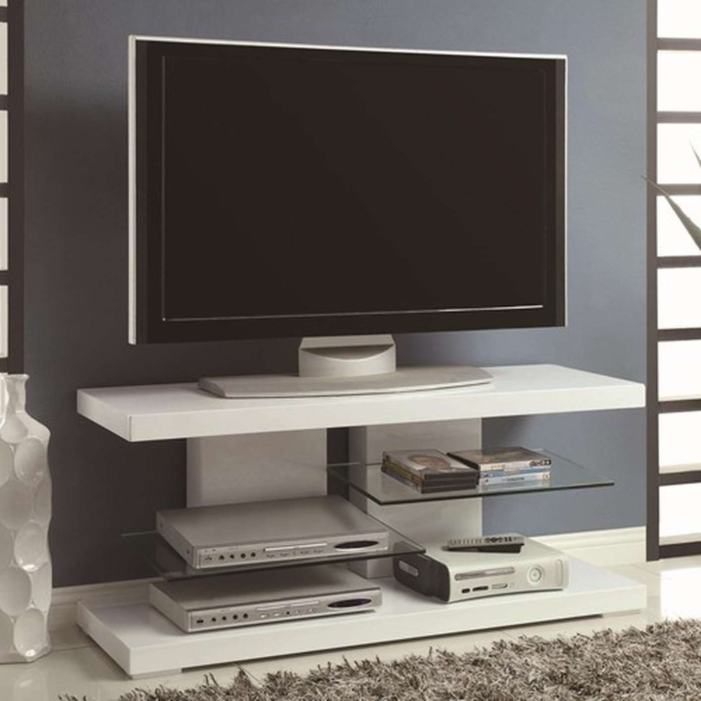 White Glass Tv Stand – Steal A Sofa Furniture Outlet Los Angeles Ca Intended For White Glass Tv Stands (Gallery 1 of 15)