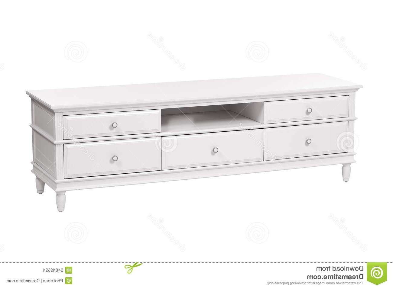 White Wooden Tv Stand (chest Of Drawers) Stock Photo – Image: 24043634 Within White And Wood Tv Stands (View 11 of 15)