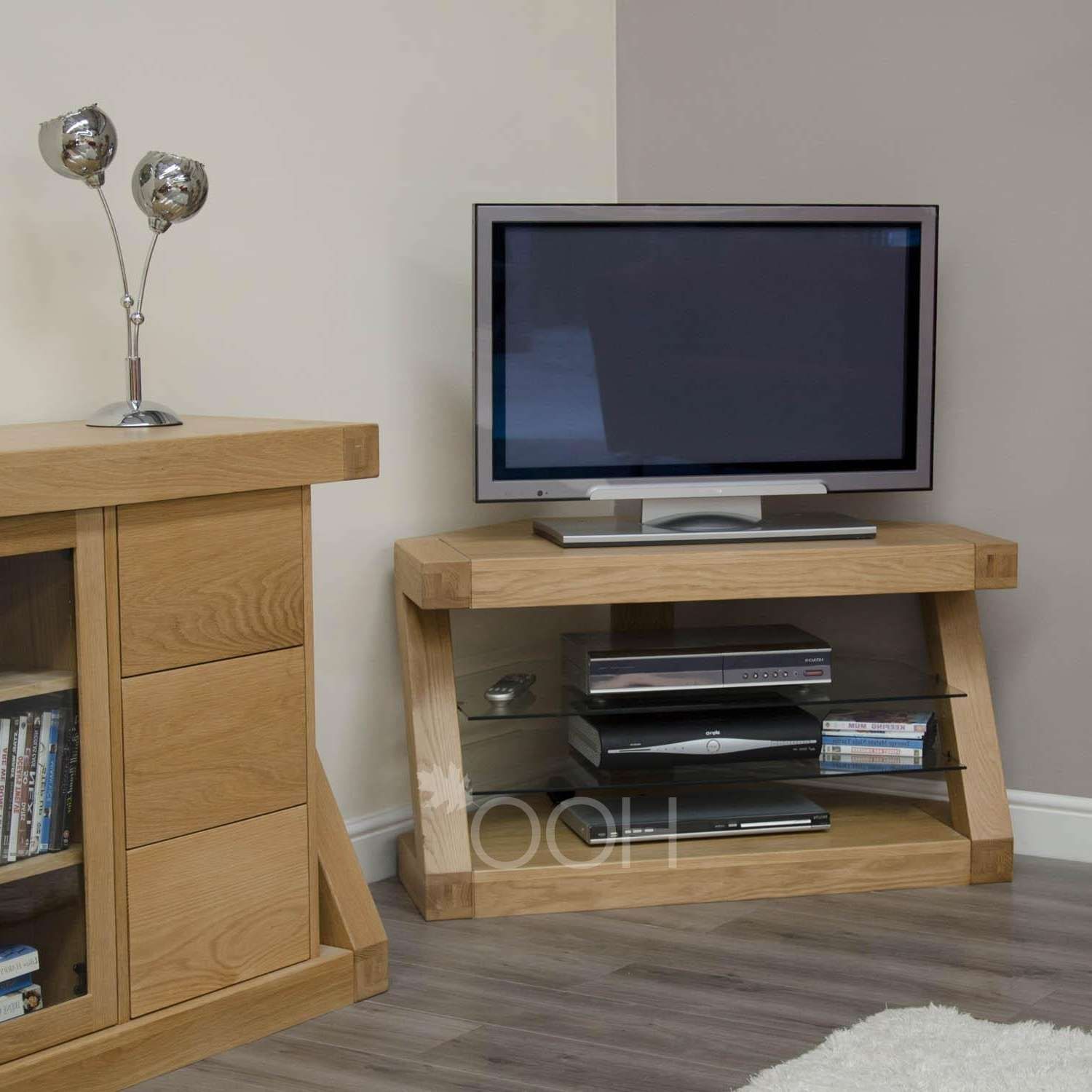 Z Oak Corner Tv Cabinet – Oak Furniturehouse Of Oak Throughout Corner Tv Cabinets (Gallery 1 of 20)