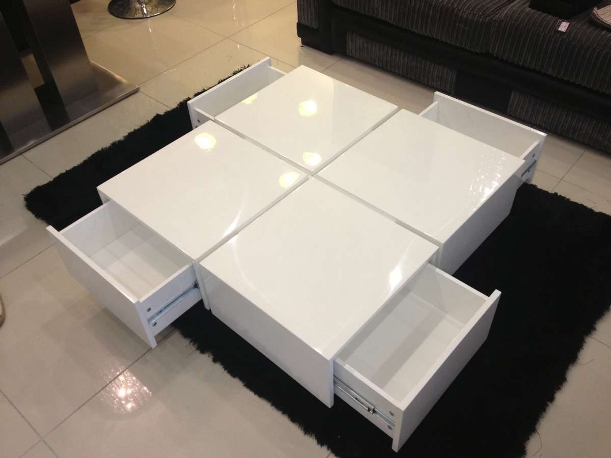 2017 White Coffee Tables With Storage Within Wide Designs Of White Coffee Table With Storage (View 1 of 20)