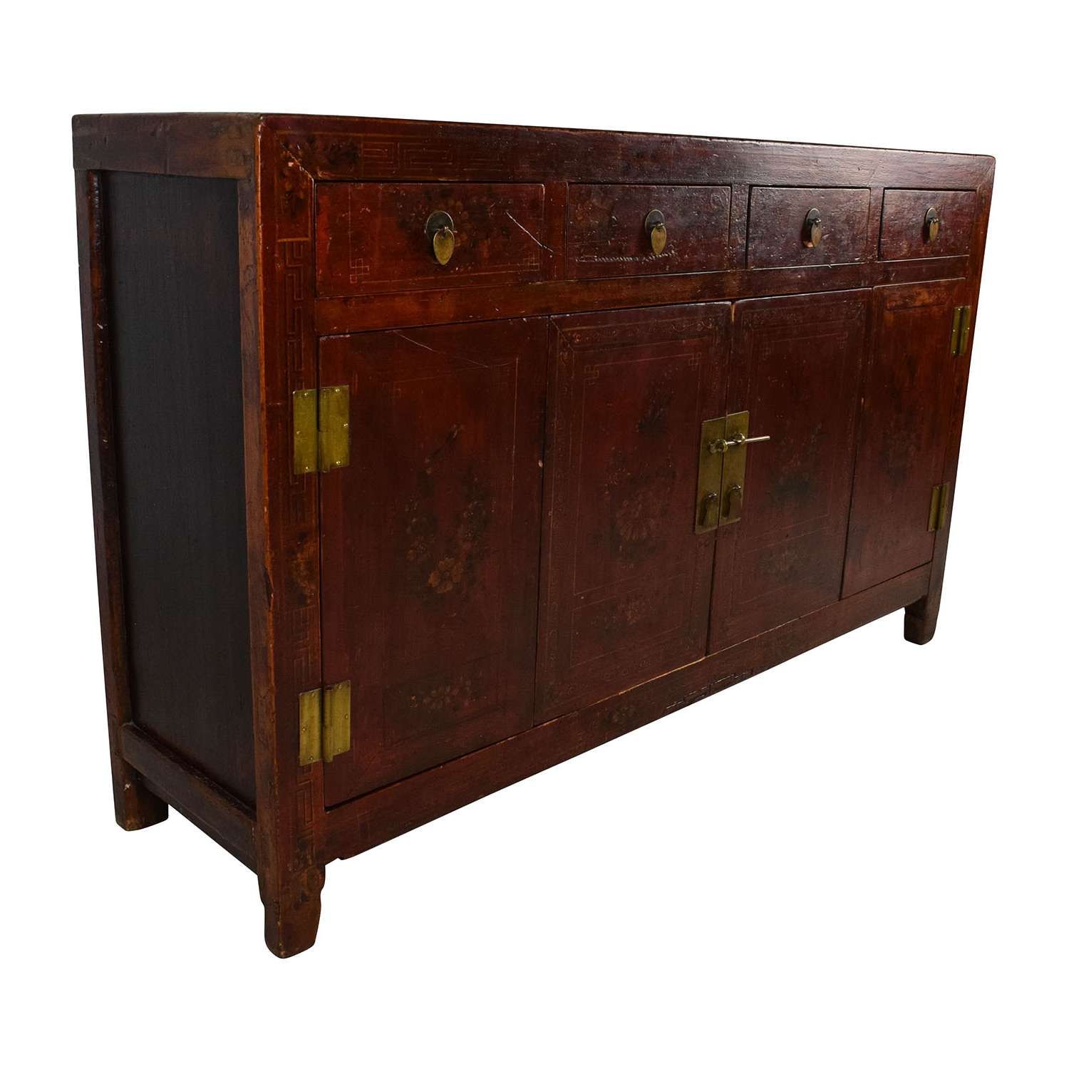 66% Off – Solid Wood Southeast Asian Credenza / Storage For Asian Sideboards (View 15 of 20)