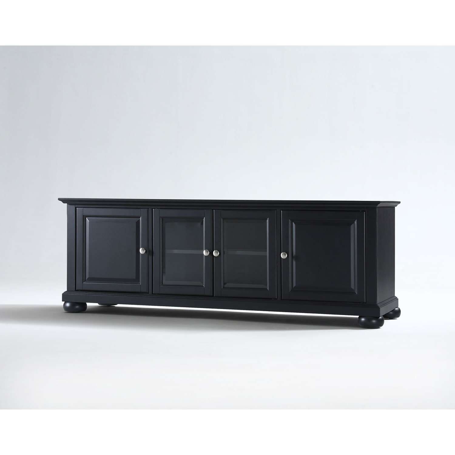 Alexandria 60 Inch Low Profile Tv Stand In Black Finish Crosley With Black Tv Cabinets With Drawers (View 15 of 20)