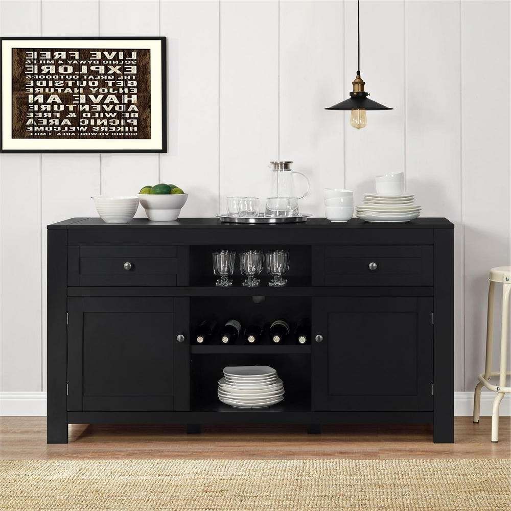 Altra Furniture Hadley Black Buffet With Wine Storage 1787096pcom In Black Sideboards And Buffets (View 1 of 20)