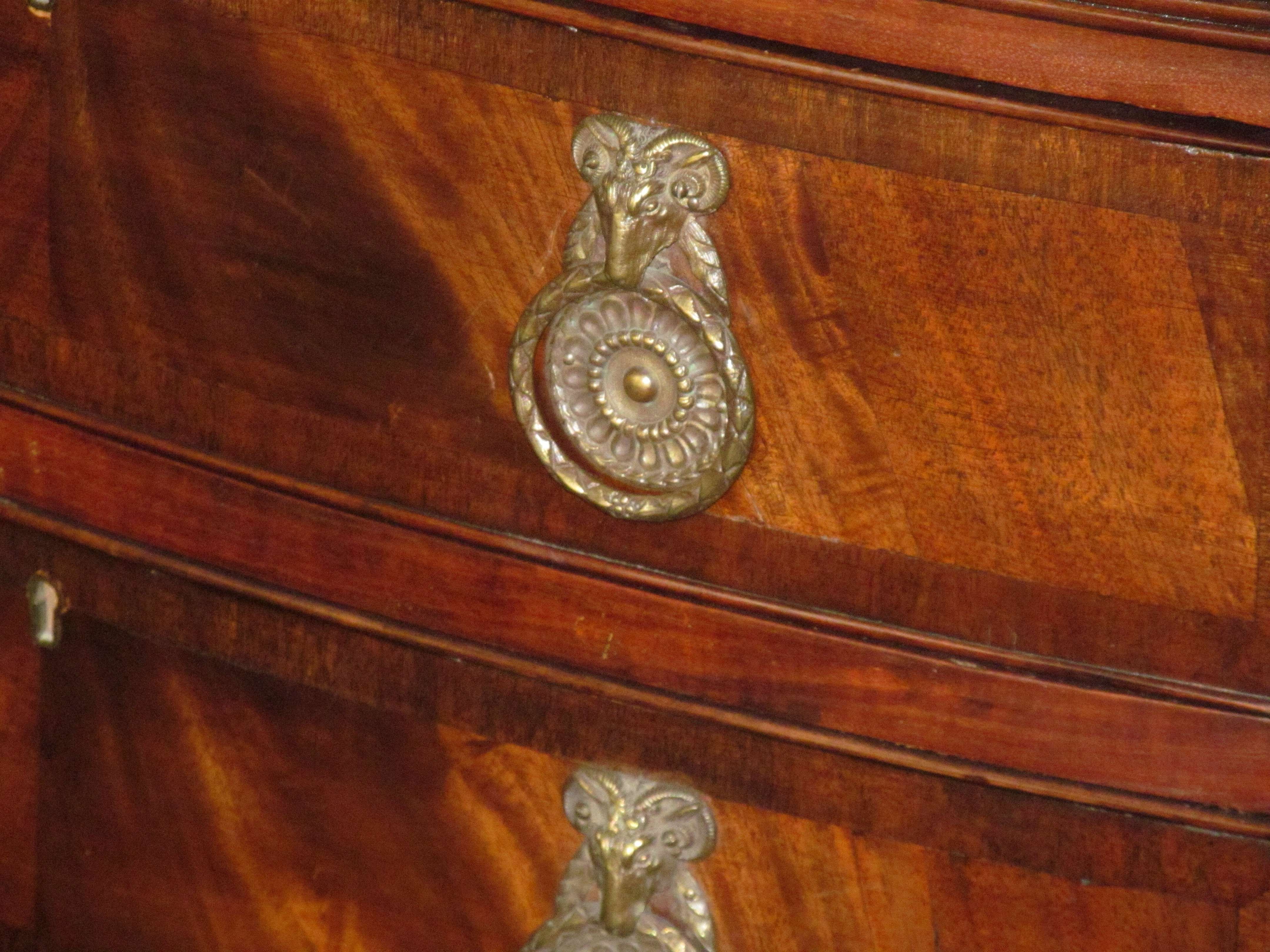 Antique English Crotch Mahogany Serpentine Front Hepplewhite Style Intended For Hepplewhite Sideboards (View 12 of 20)