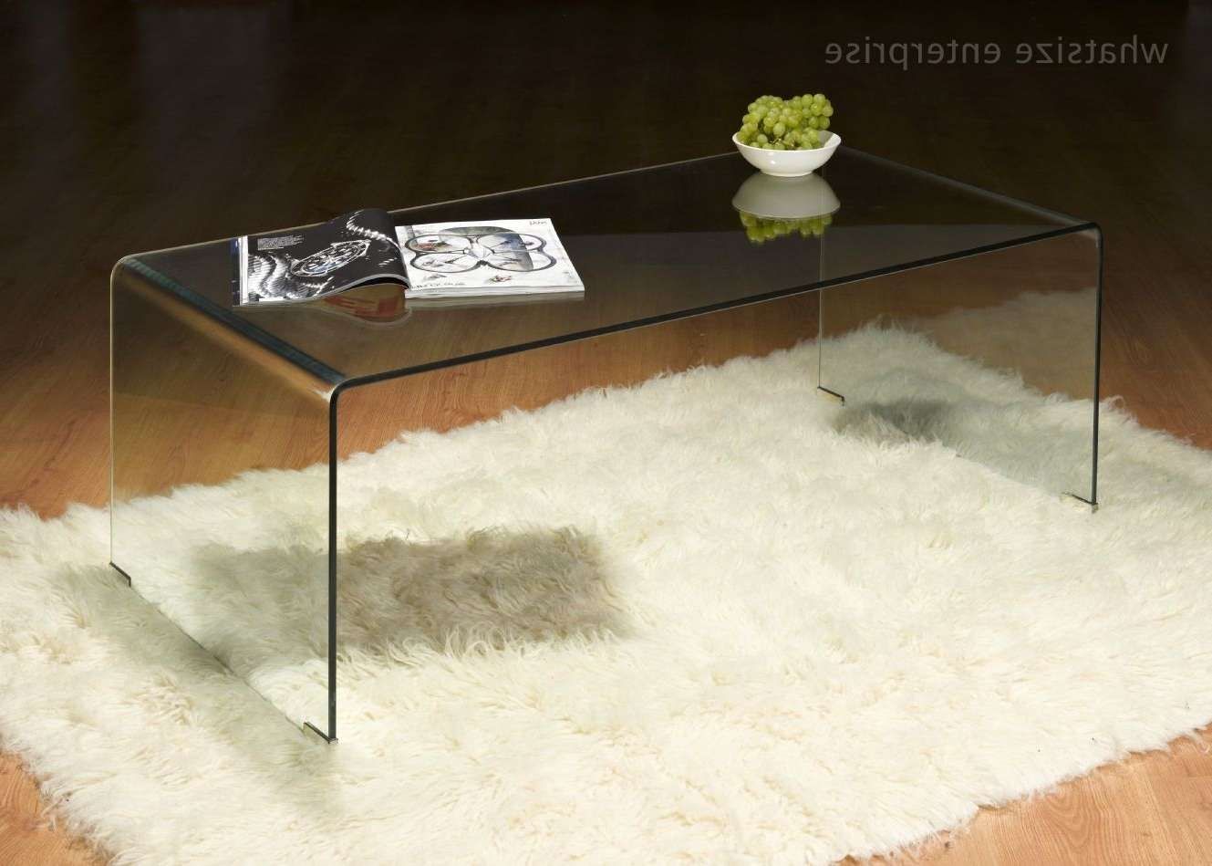 Bent Glass Coffee Table Clear Throughout Best And Newest Transparent Glass Coffee Tables (View 1 of 20)