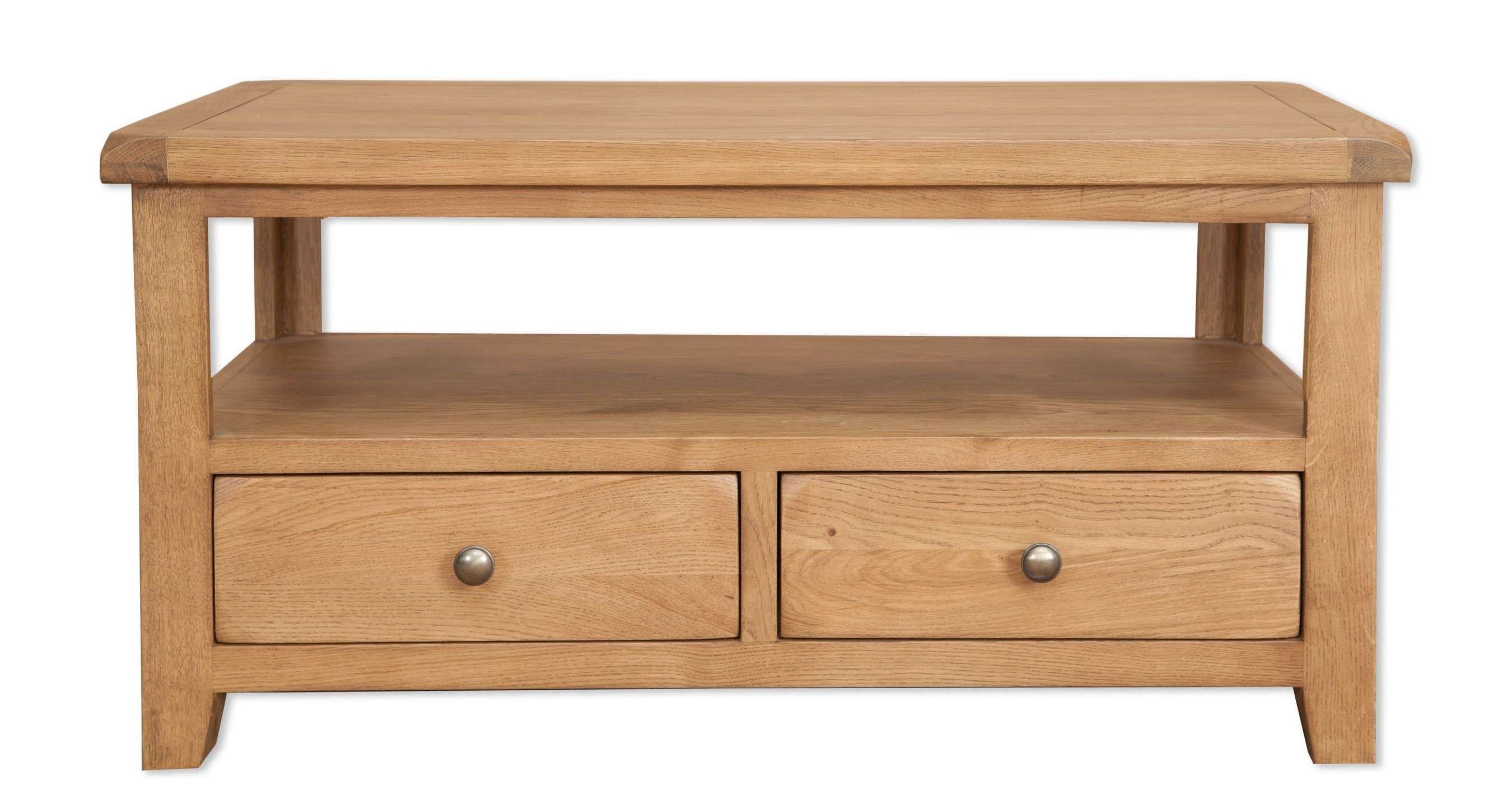 Best And Newest Chunky Oak Coffee Tables For Hampton Country Chunky Oak Coffee Table With Drawers Tv Stand (View 17 of 20)