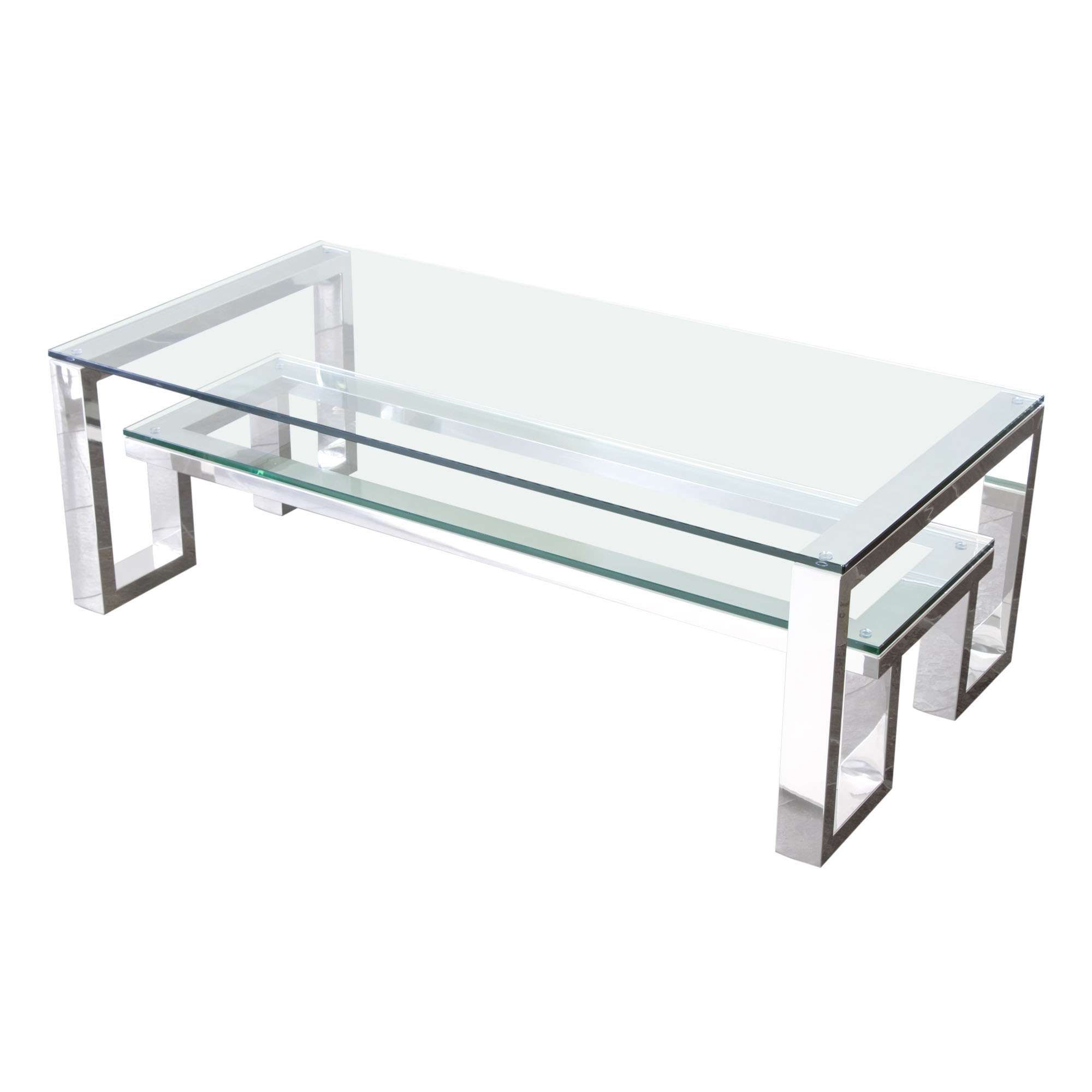 Best And Newest Glass Steel Coffee Tables Within Coffee Table Contemporary Stainless Steel Coffee Tables Table (View 17 of 20)