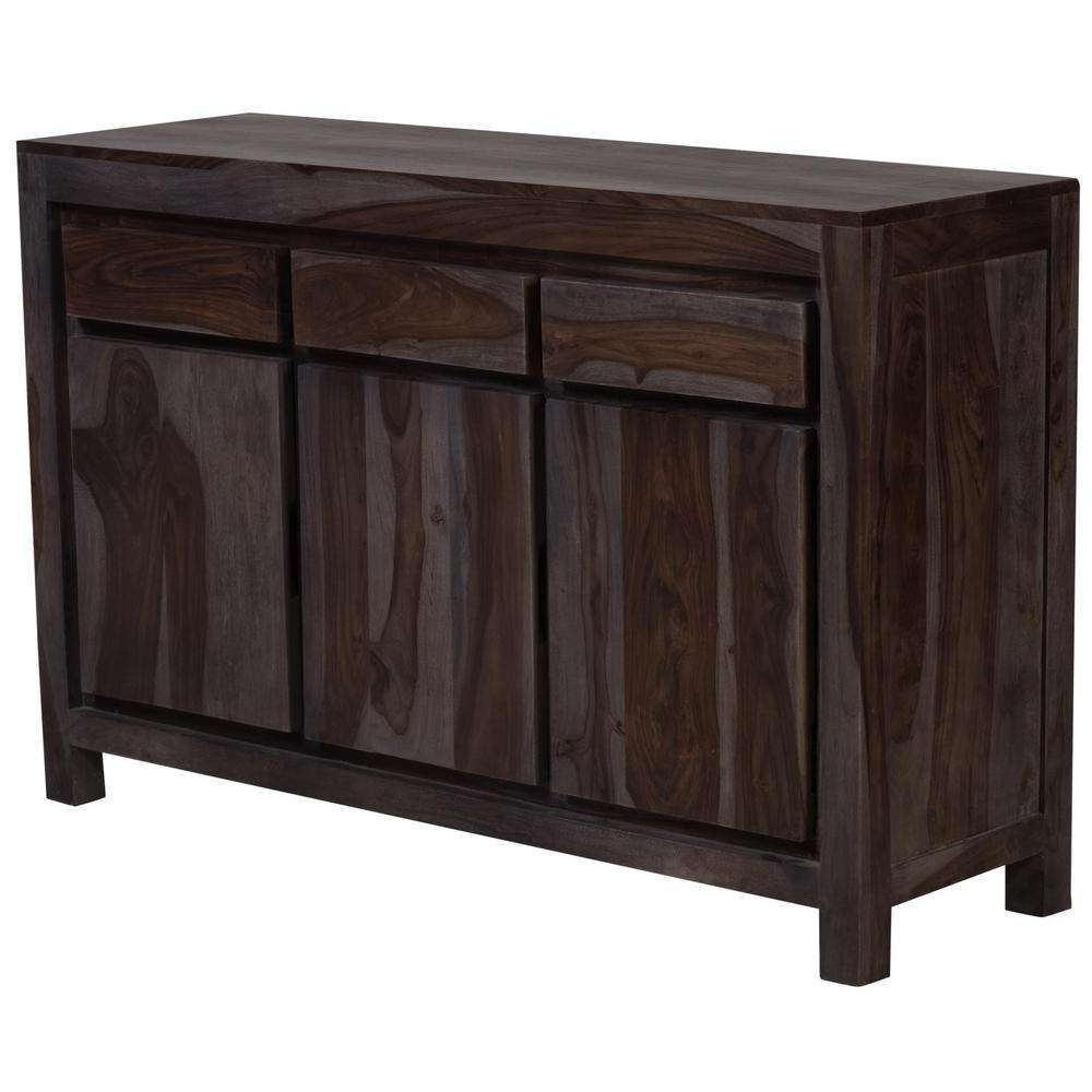 Big Sur Contemporary Solid Sheesham Wood Sideboard In Gray Wash 07 Intended For Solid Wood Sideboards (View 6 of 20)