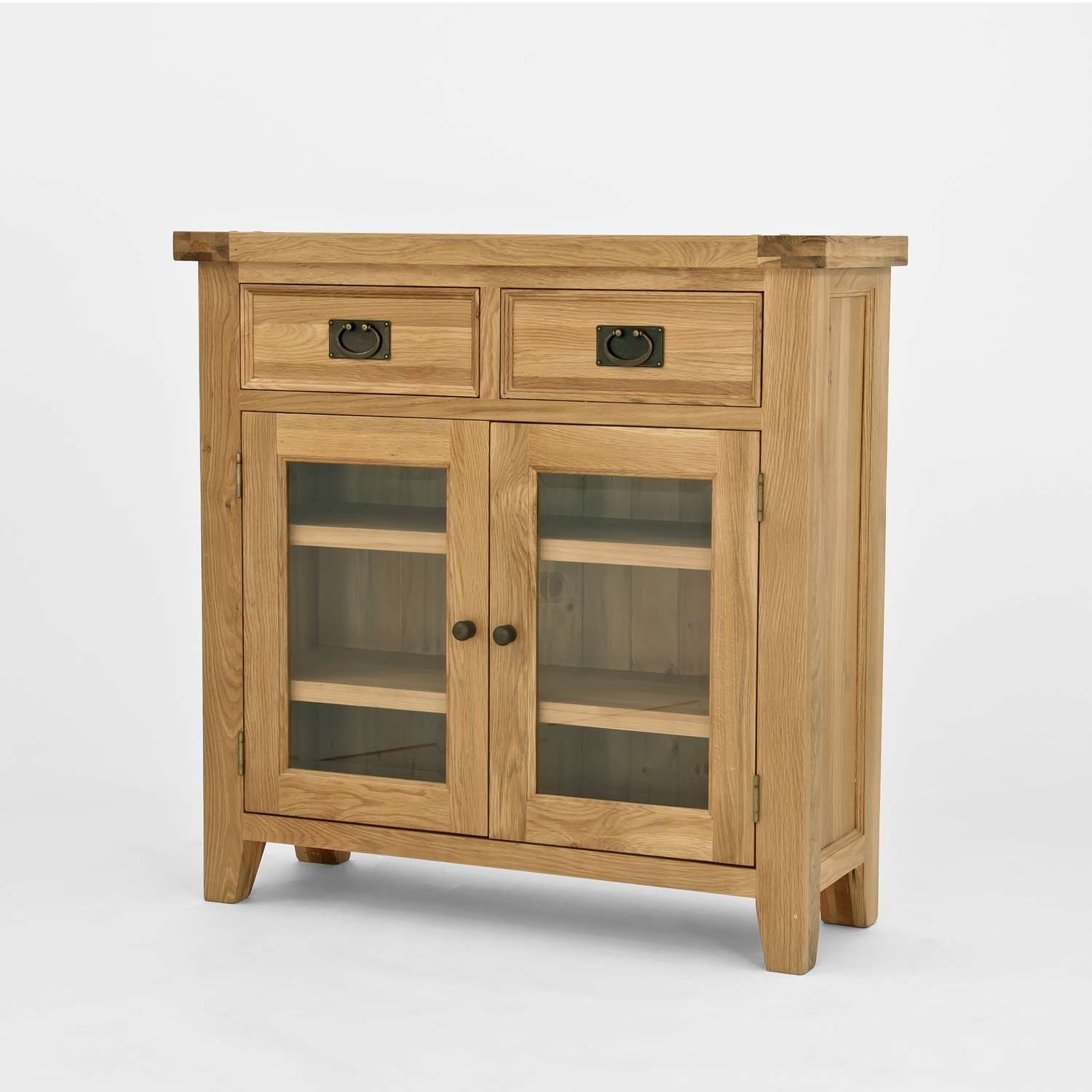 Chiltern Oak Small Sideboard/bookcase With Glass Doors Within Sideboards With Glass Doors And Drawers (View 1 of 20)