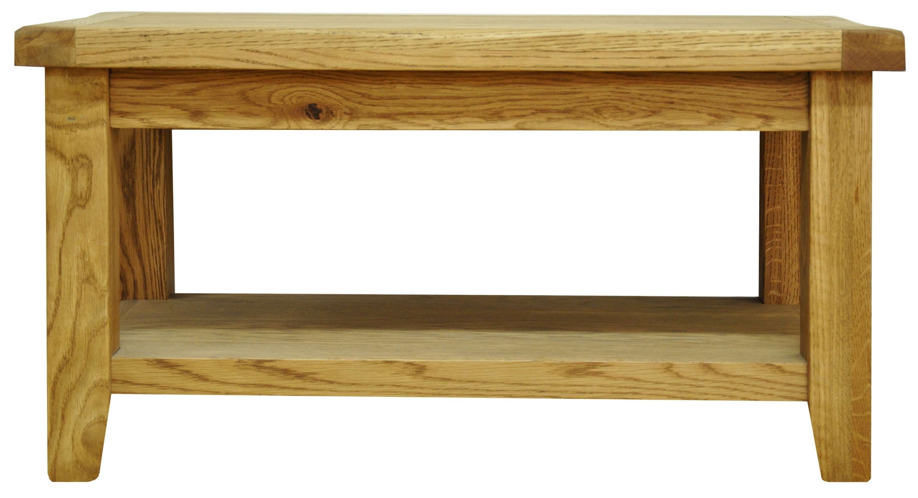 Coffee/lamp Tables : Stanton 850mm Rustic Oak Coffee Table With For Widely Used Oak Coffee Table With Shelf (View 11 of 20)
