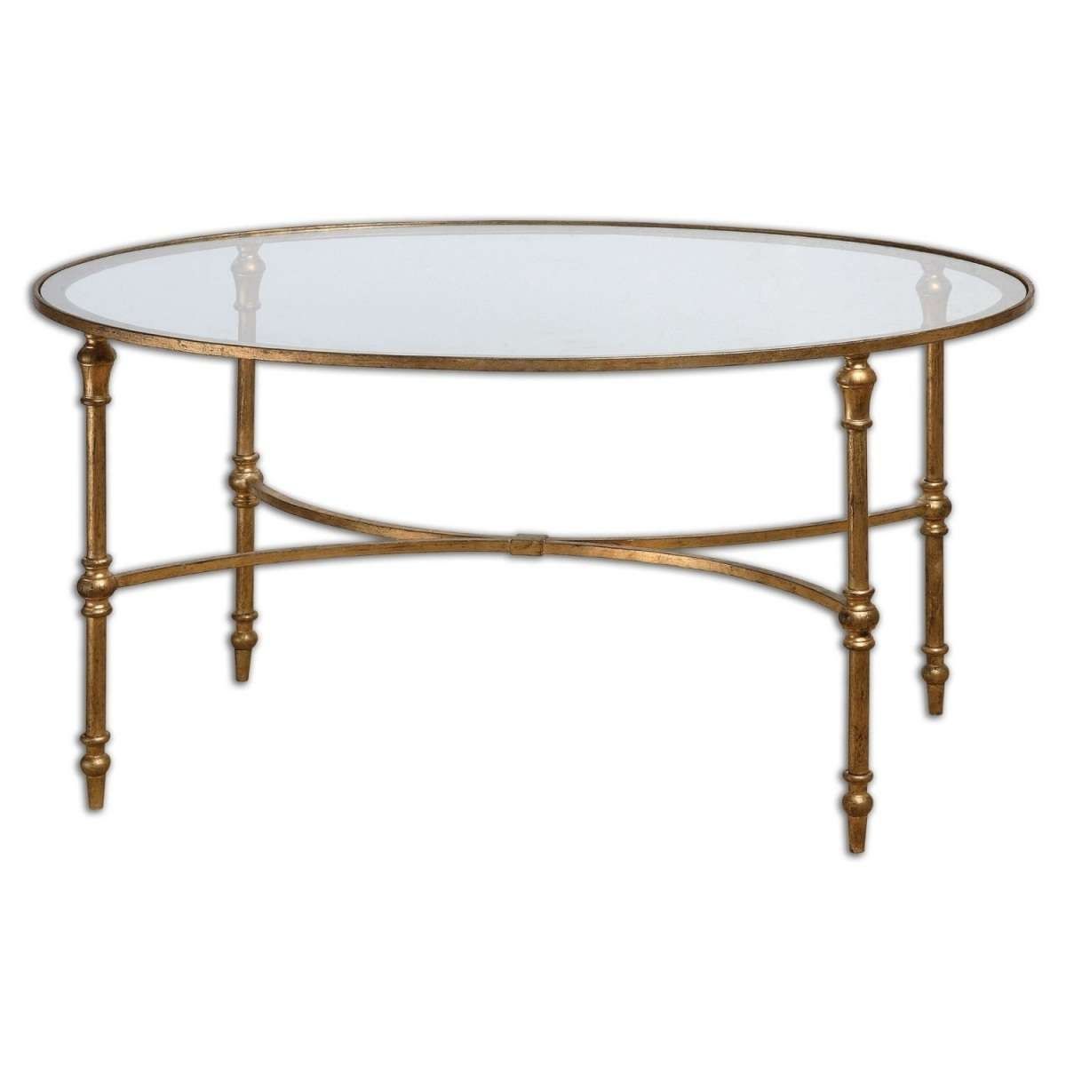 Coffee Tables : Glass Top Coffee Table With Metal Base Round Gold Intended For Most Popular Metal Coffee Tables With Glass Top (View 6 of 20)