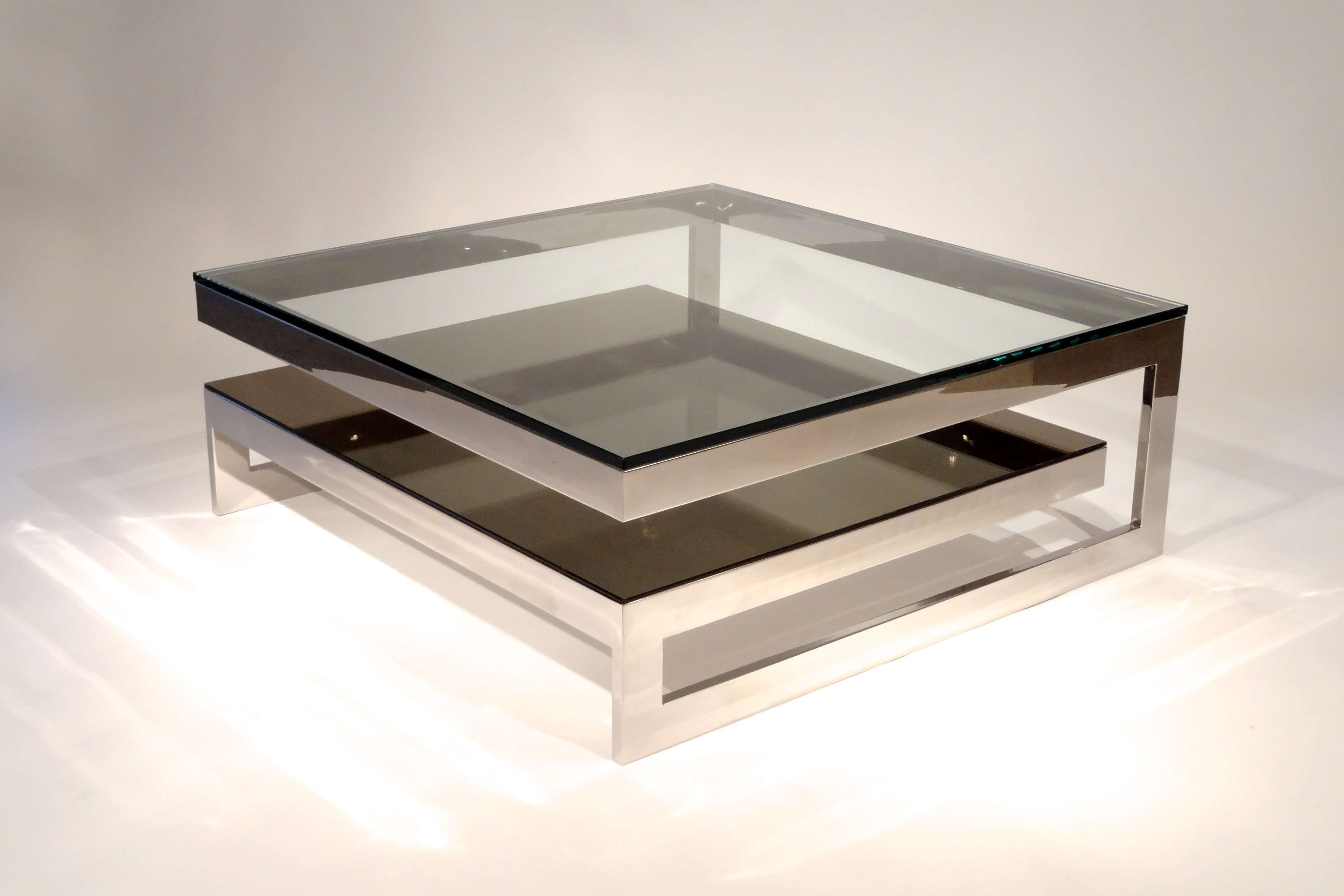 Coffee Tables : Judd Square Glass Coffee Table With Shelf Klarity Intended For Latest Square Glass Coffee Tables (View 13 of 20)
