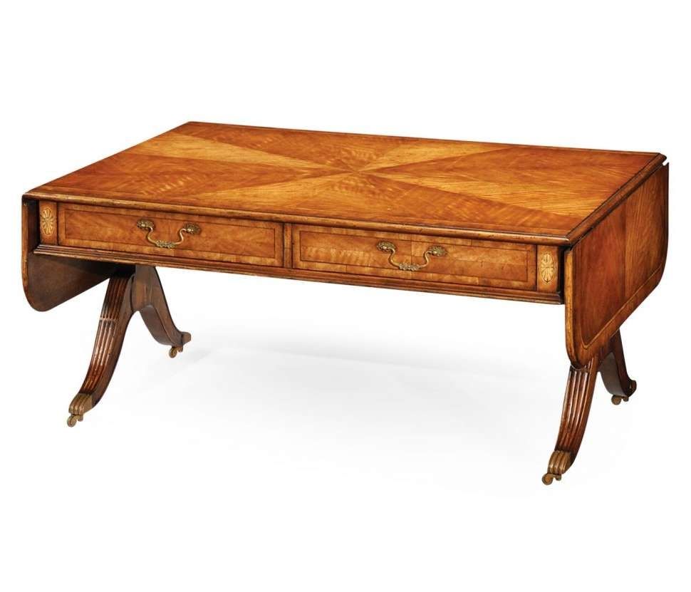 Coffee Tables : Regency Satinwood Folding Coffee Table Campaign Pertaining To Most Current Campaign Coffee Tables (View 18 of 20)